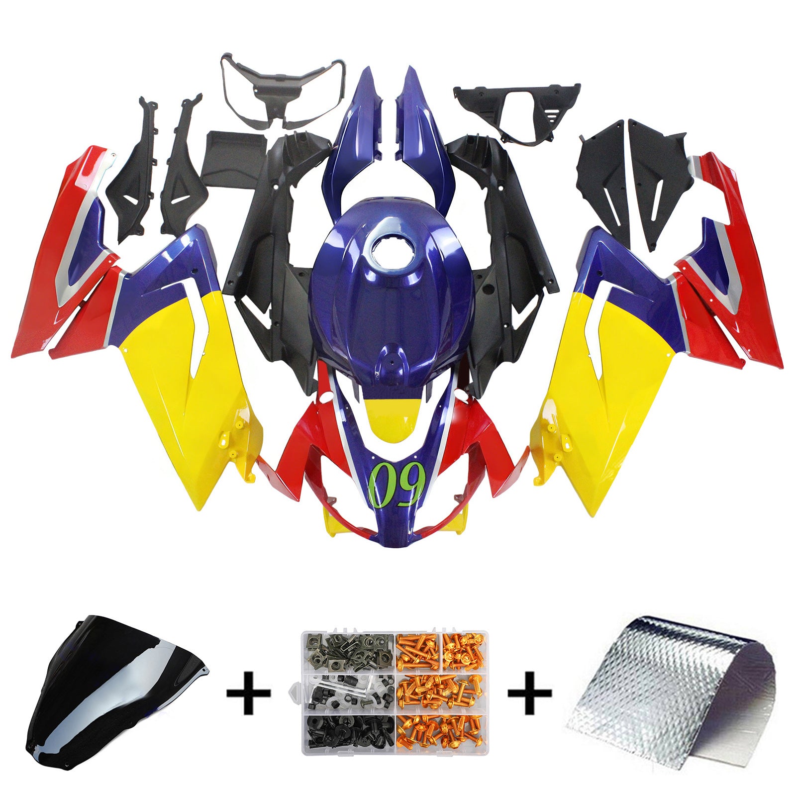 Amotopart 2006-2011 RS125 Red Blue Yellow Fairing Kit