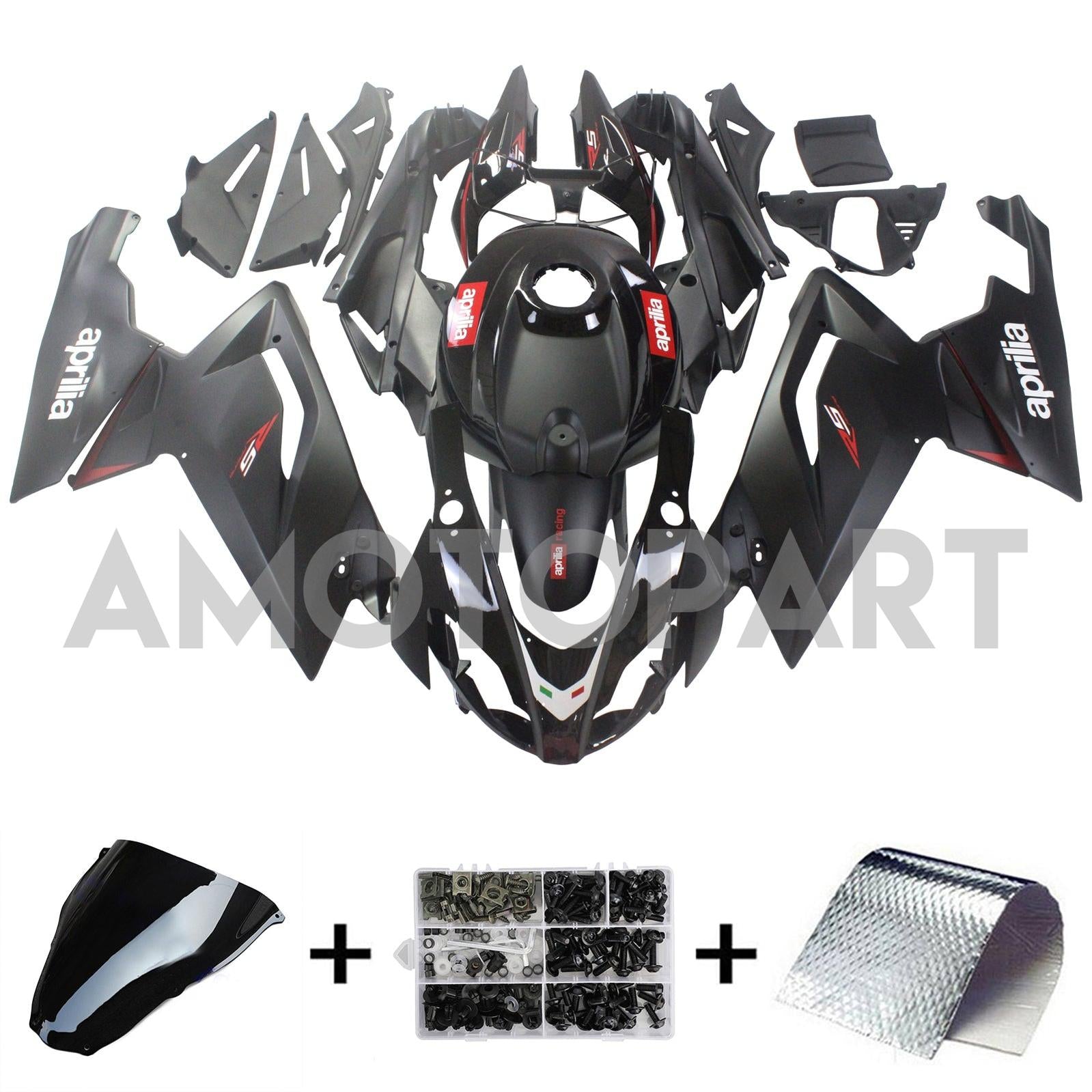 Amotopart Aprilia 2006-2011 RS125 Kit de carénage noir simple