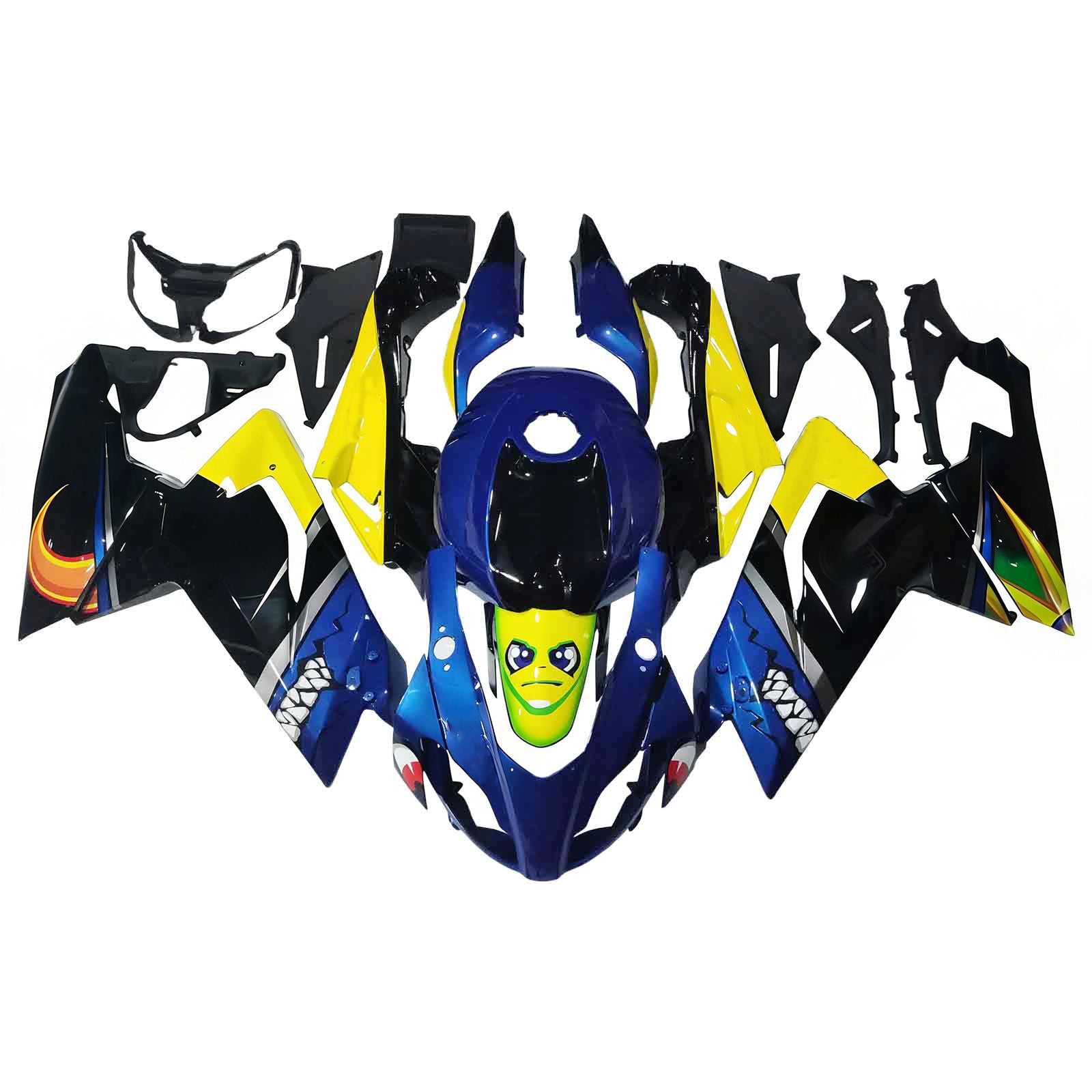 Amotopart Aprilia RS125 Bleu 2006-2011&Kit de carénage Yellow Monster