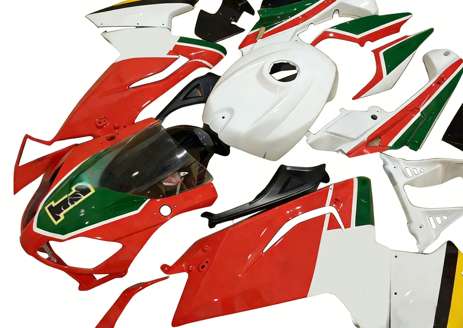 Amotopart Aprilia 2006-2011 RS125 Rot&Grünes Verkleidungsset