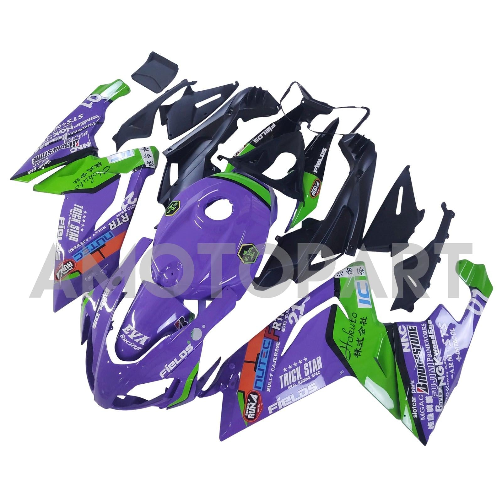 Amotopart Aprilia 2006-2011 Rs125 Purple & Green Fairing Kit
