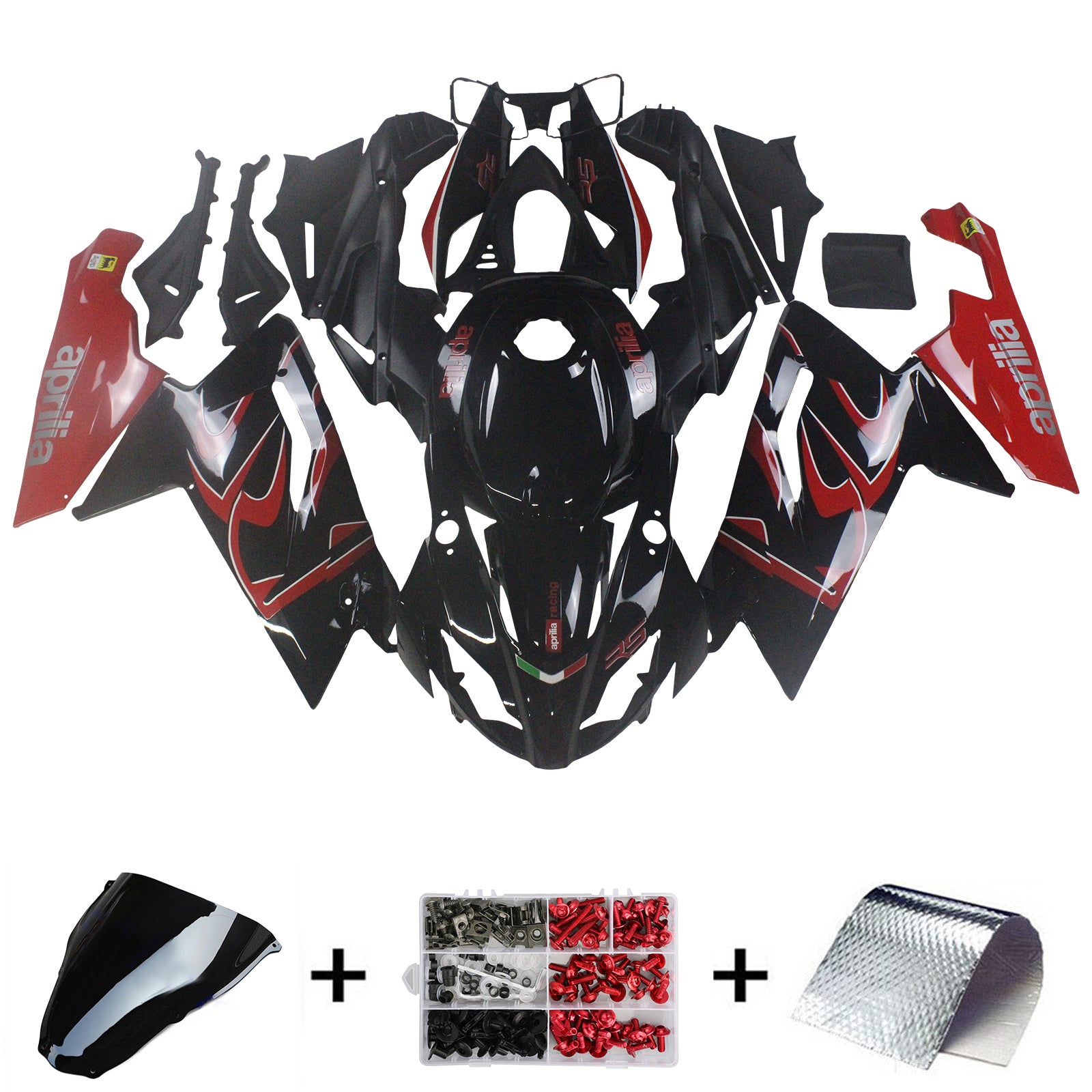 Amotopart 2006-2011 RS125 Aprilia Red&Black Fairing Kit