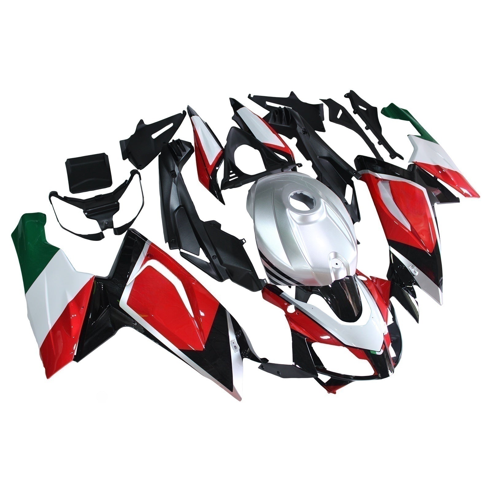Amotopart 2006-2011 RS125 Aprilia Rot&Green Style1 Verkleidungssatz