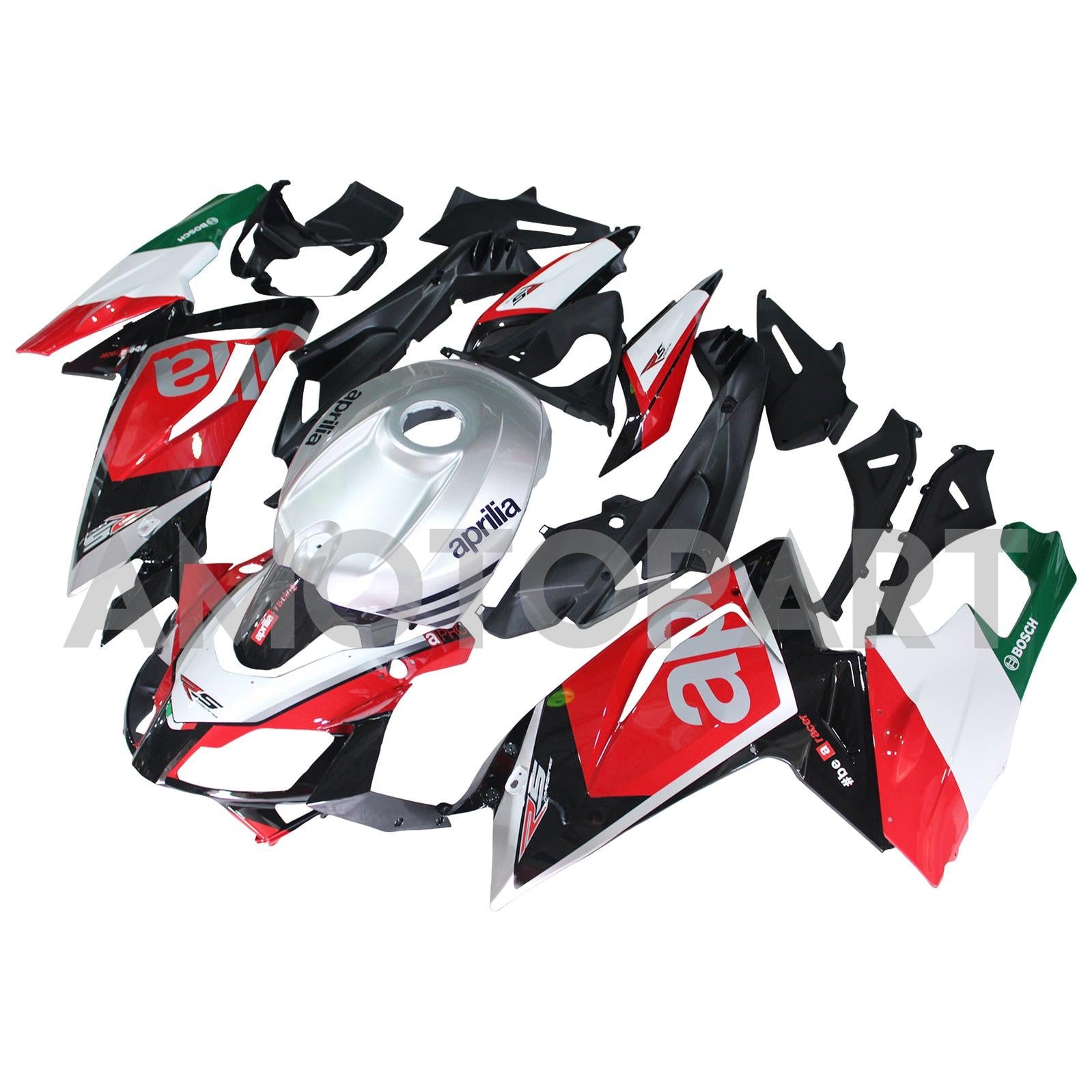 Amotopart 2006-2011 RS125 Aprilia Red&Green Style1 Fairing Kit