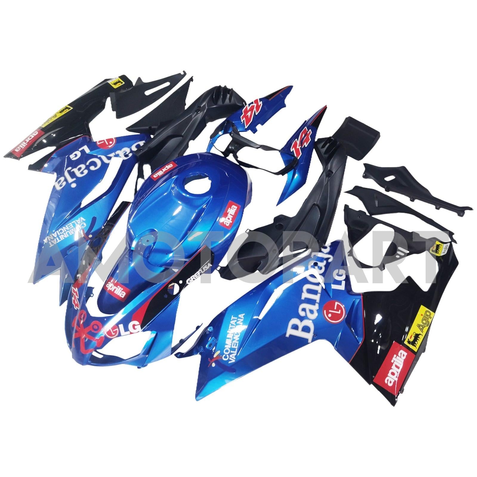 Amotopart 2006-2011 RS125 Aprilia Blue&Black Style3 Fairing Kit