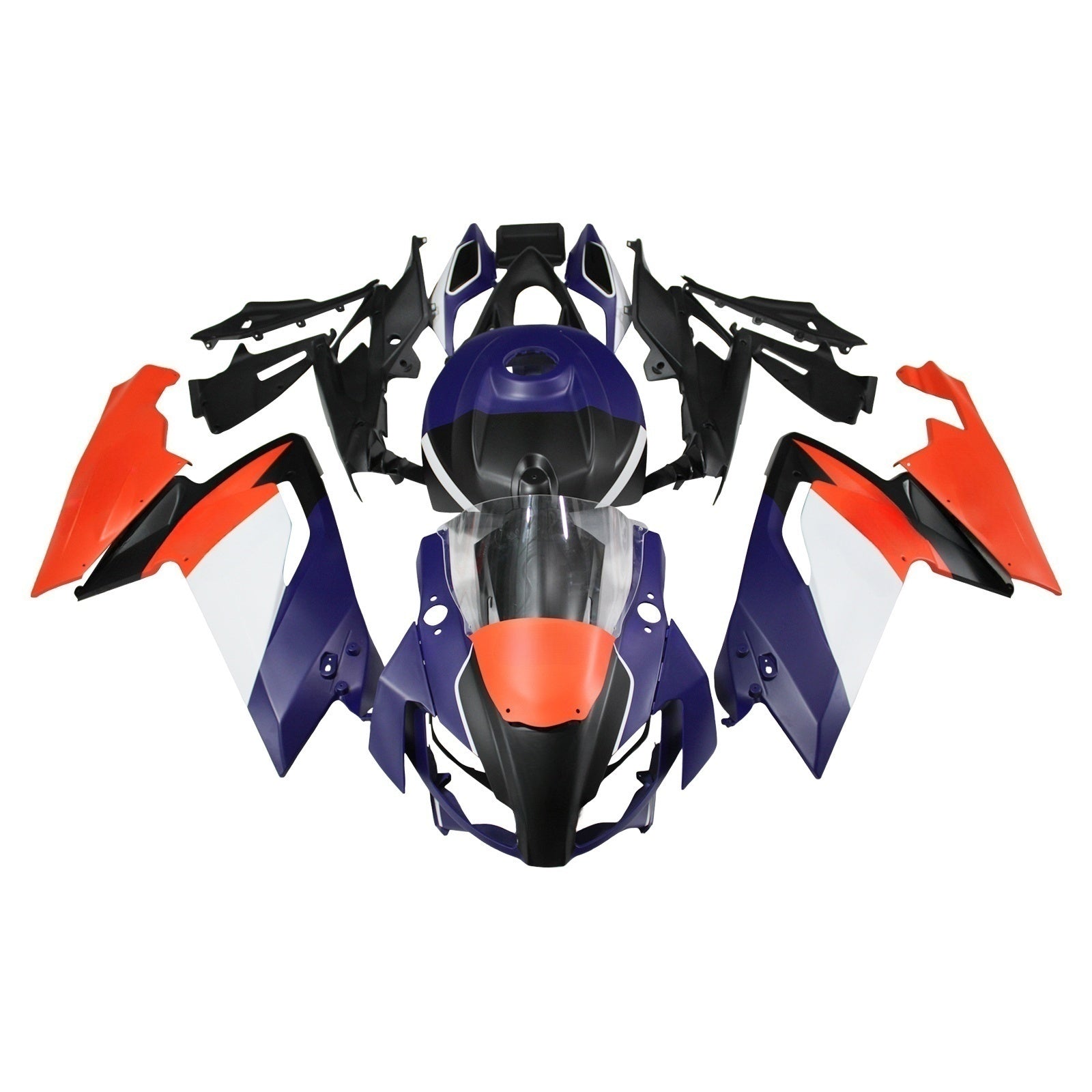 Amotopart 2006-2011 RS125 Aprilia Orange & Blue Fairing Kit