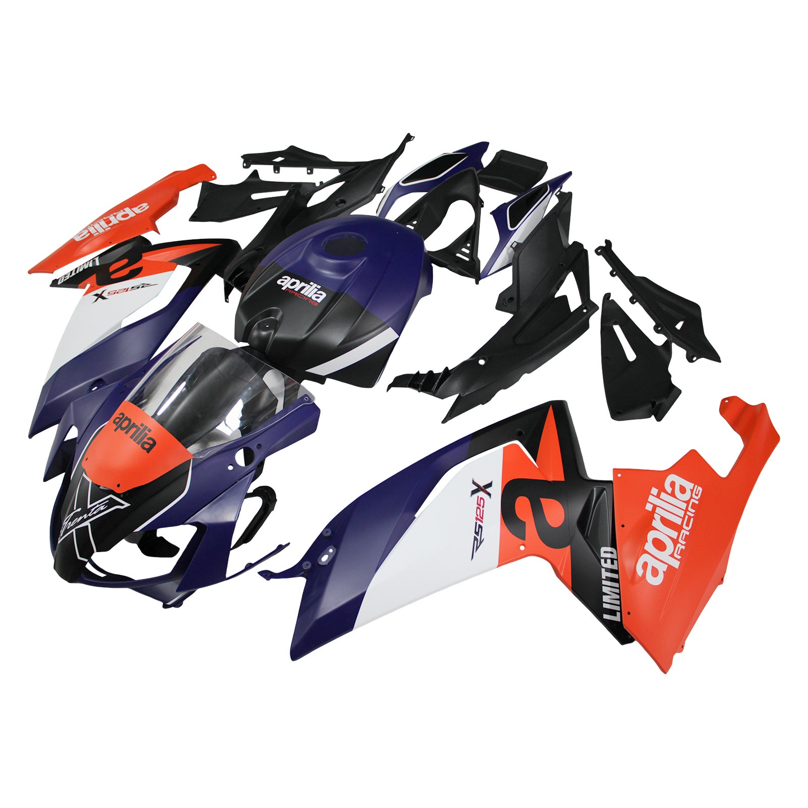 Amotopart 2006-2011 RS125 Aprilia Orange&Blue Fairing Kit