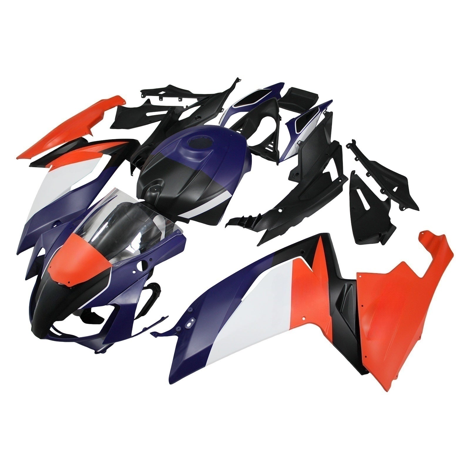 Amotopart 2006-2011 RS125 Aprilia Orange & Blue Fairing Kit