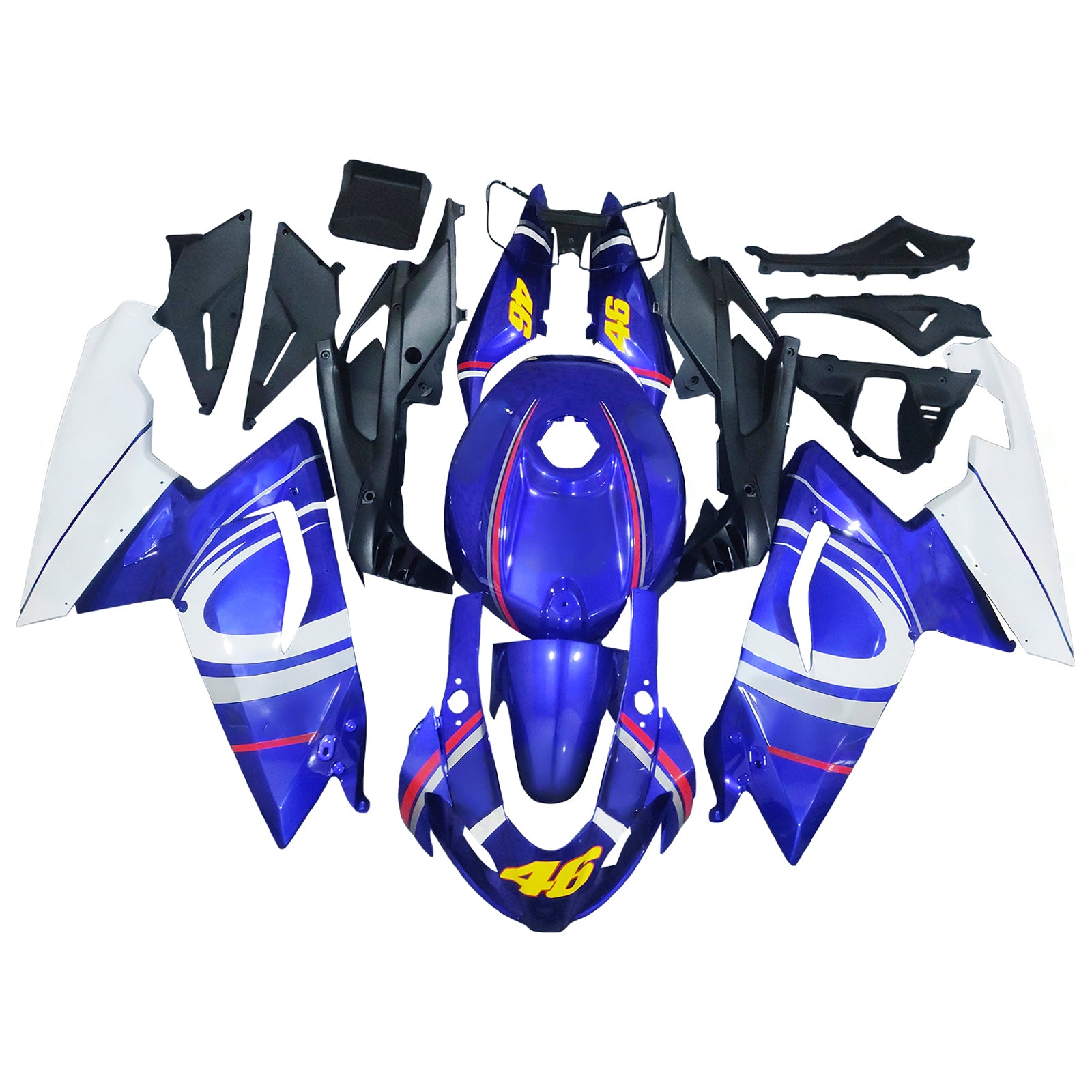 Amotopart 2006-2011 RS125 アプリリア ダークブルー&ホワイト フェアリングキット