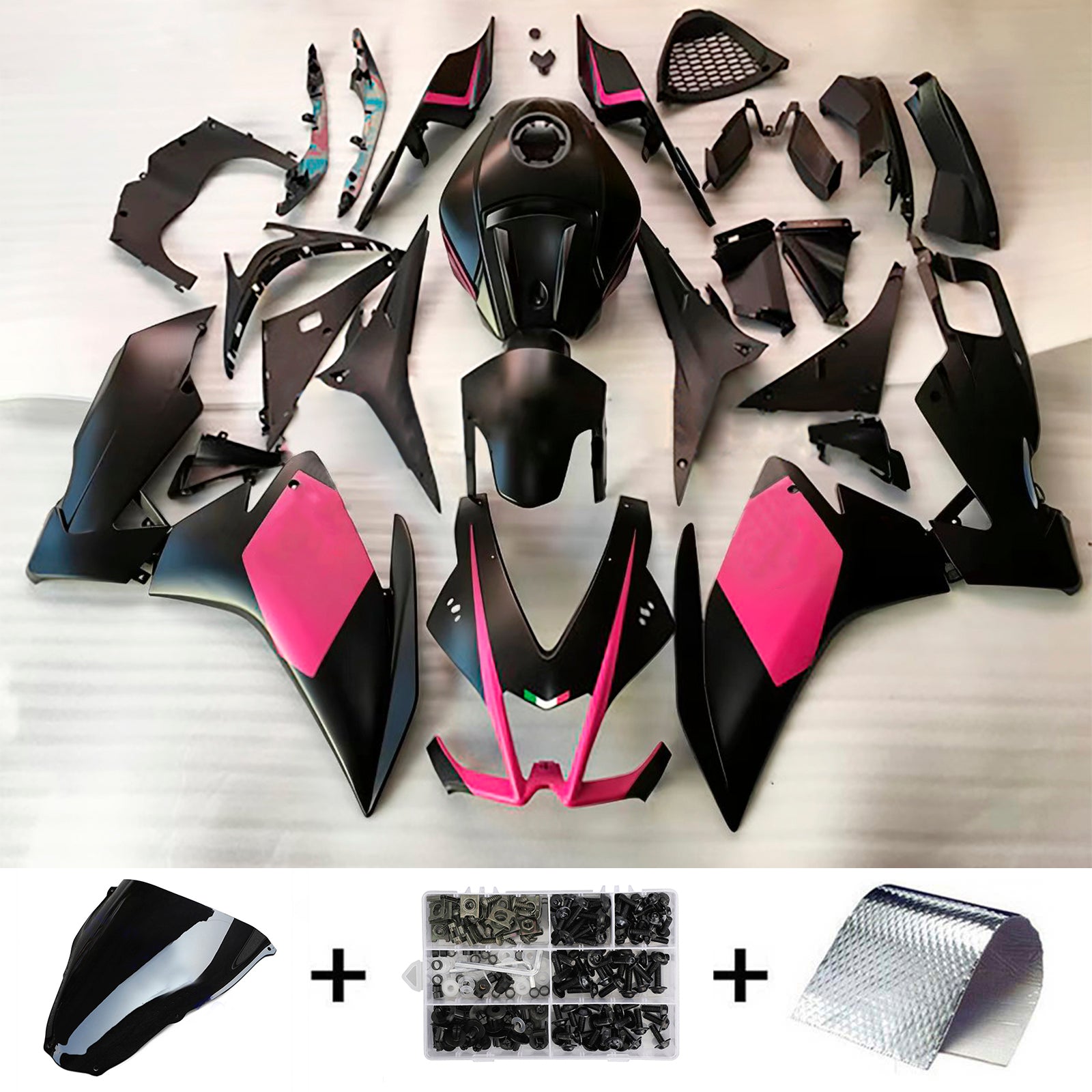 Amotopart 2006–2011 Aprilia RS125 Schwarz-Rosa Verkleidungsset