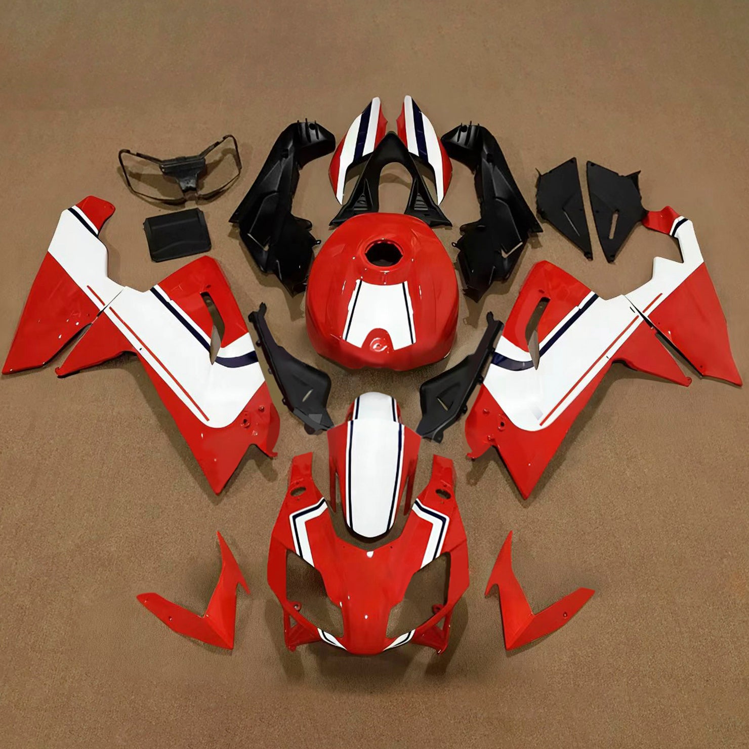 Amotopart 2006–2011 Aprilia RS125 rot-weißes Verkleidungsset
