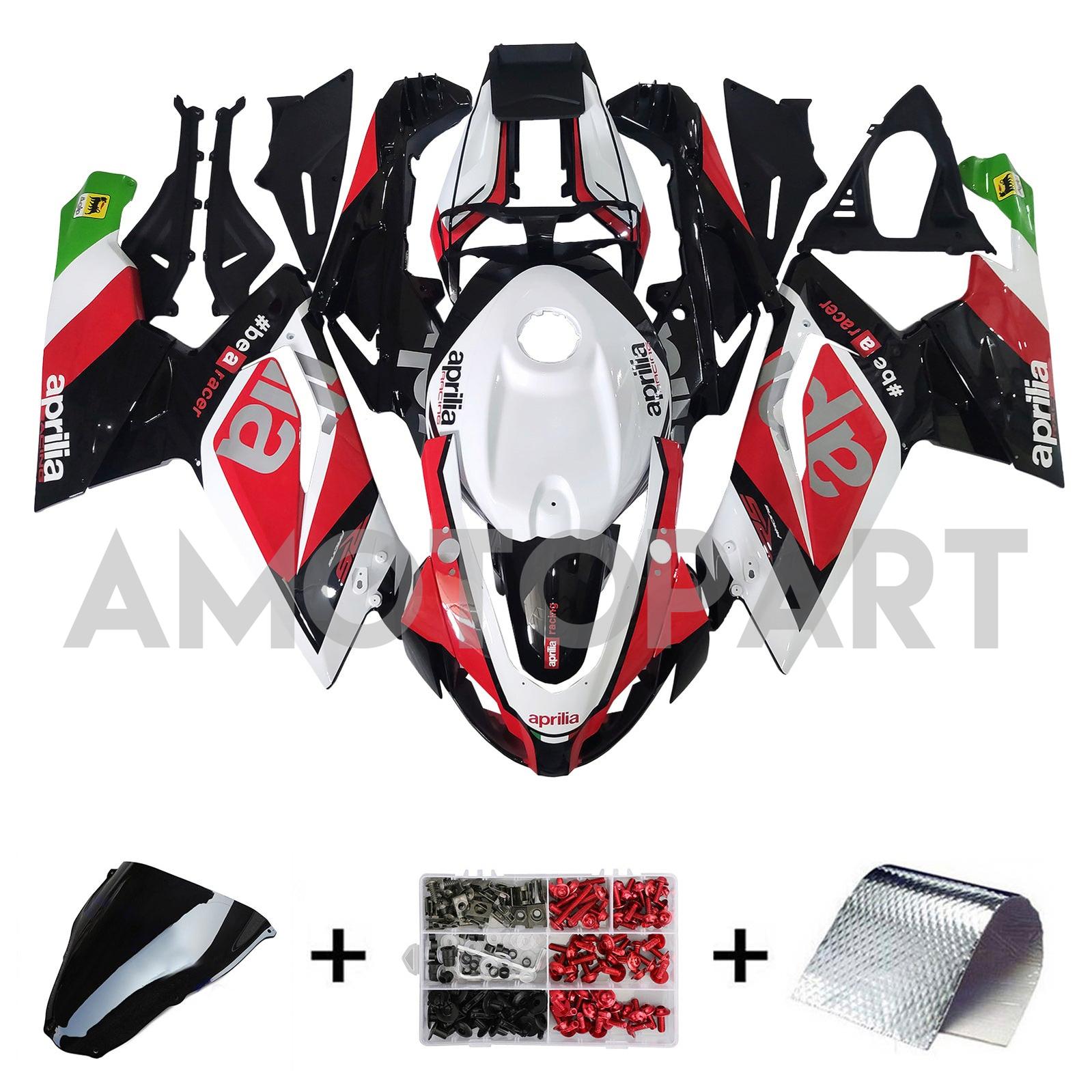 Amotopart 2006-2011 Aprilia RS125 White Black Red Fairing Kit
