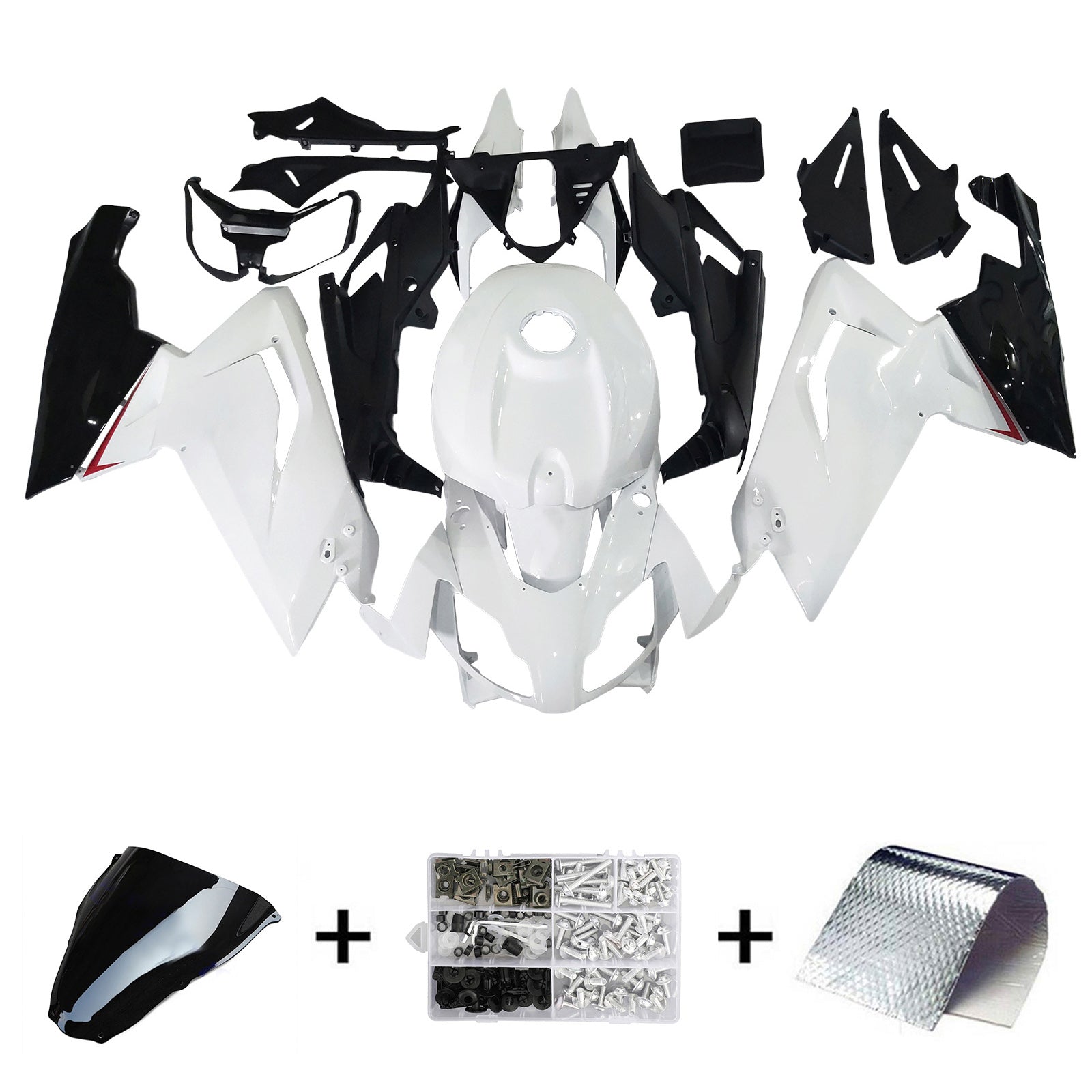 Amotopart 2006-2011 Aprilia RS125 Glossy White Black Fairing Kit