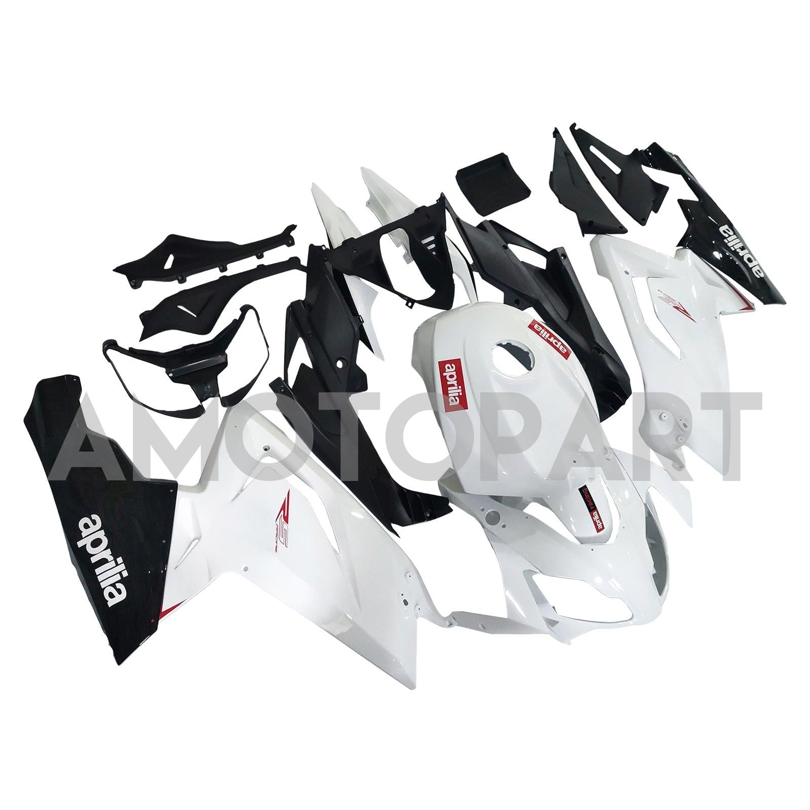 Amotopart 2006-2011 Aprilia RS125 Glossy White Black Fairing Kit