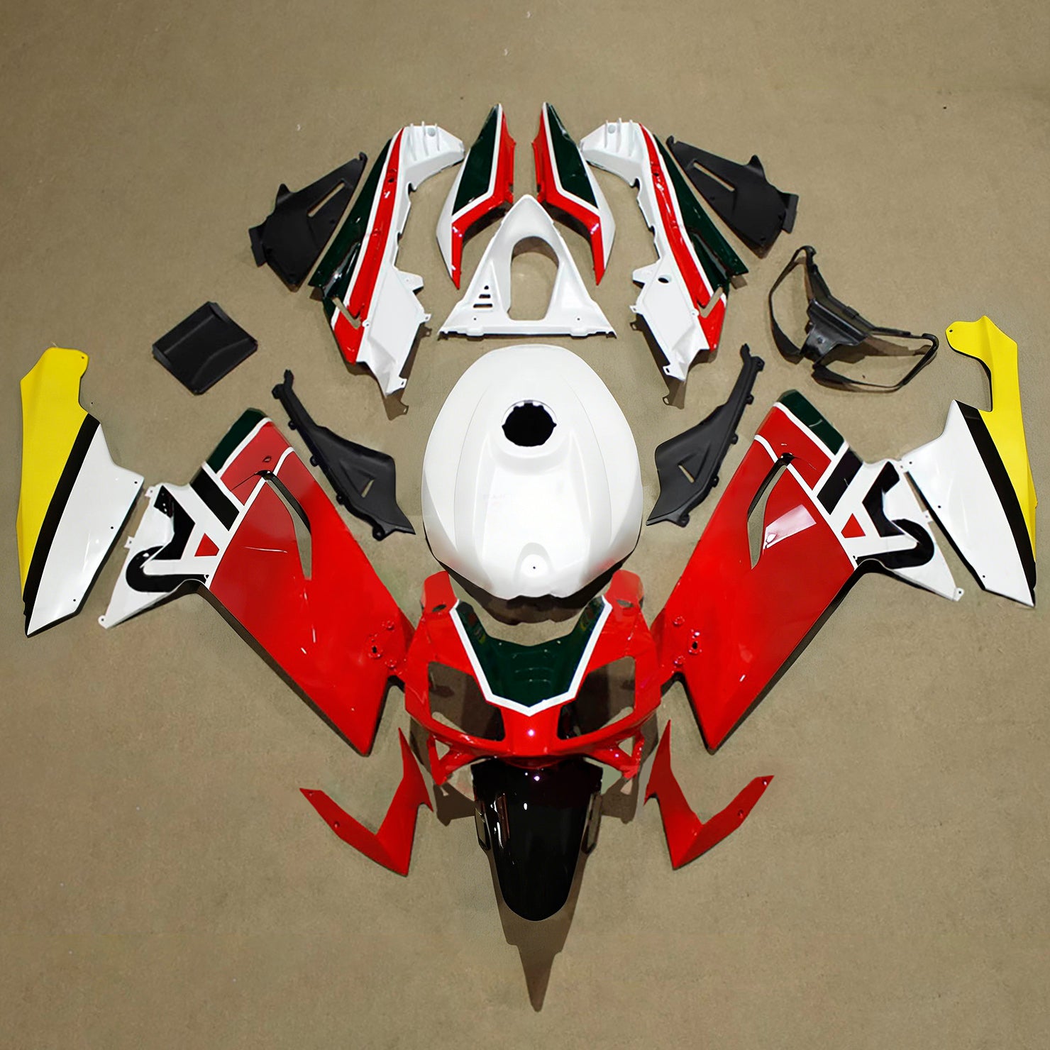 Amotopart 2006–2011 Aprilia RS125 weiß-rotes Verkleidungsset