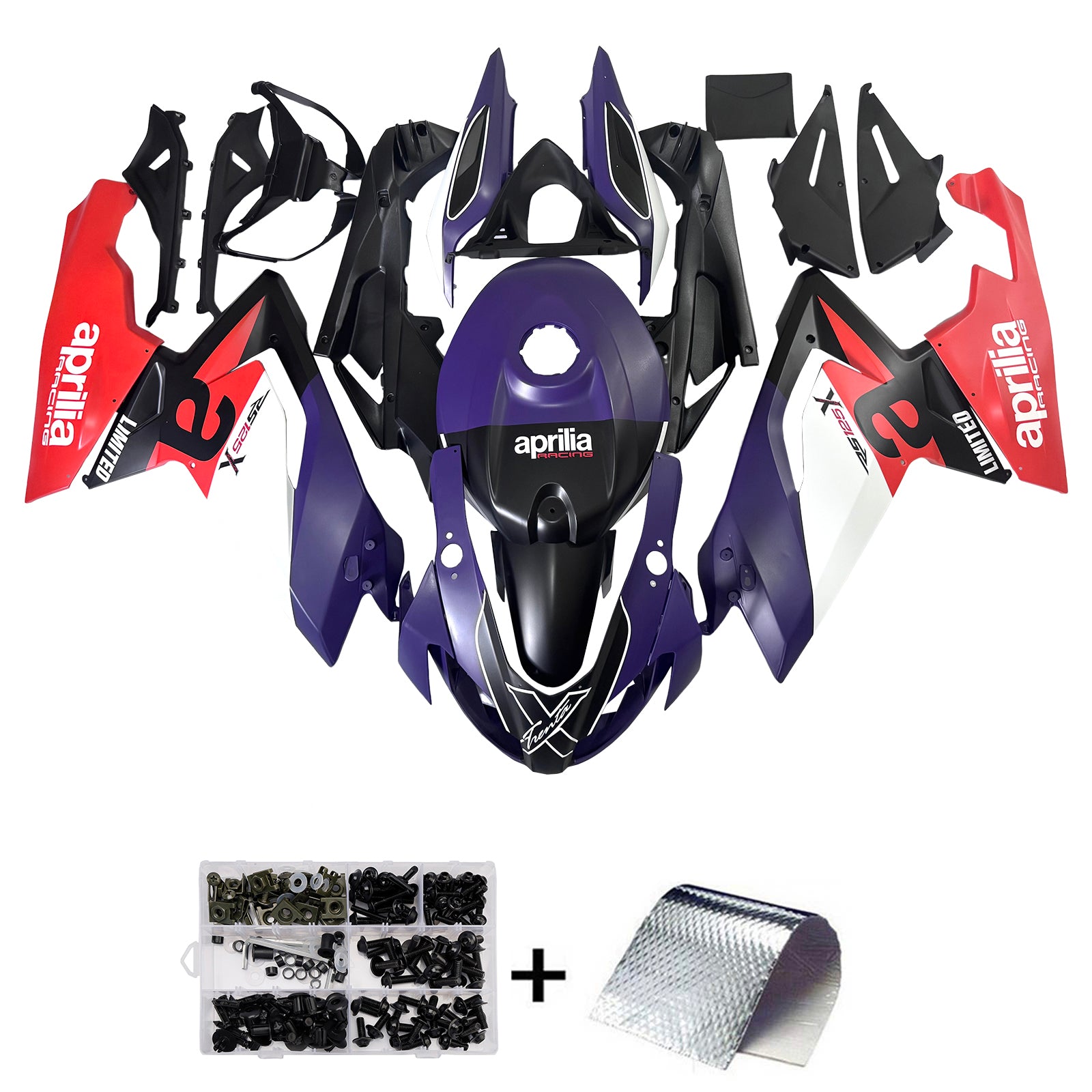 Amotopart 2006-2011 Aprilia RS125 Kit de carénage blanc rouge violet