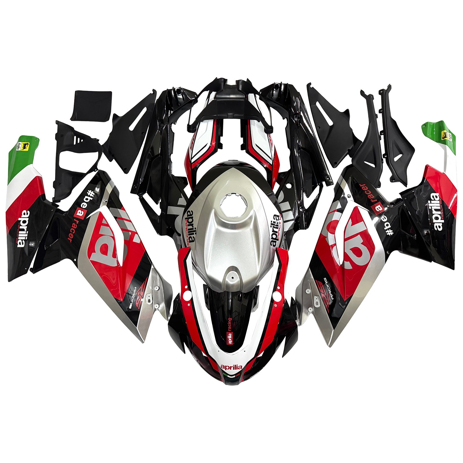 Amotopart 2006-2011 Aprilia RS125 Black Silver Red Fairing Kit