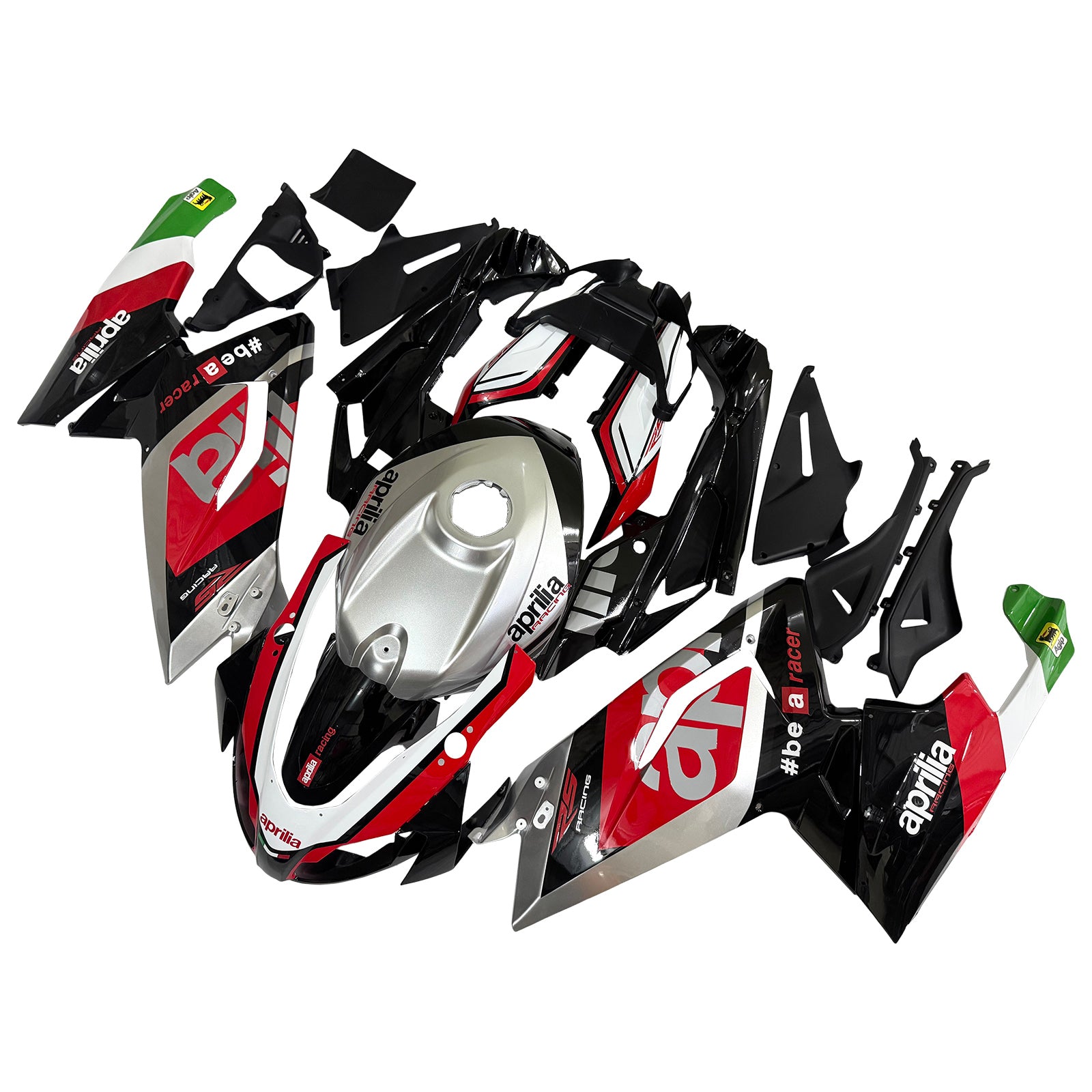 Amotopart 2006-2011 Aprilia RS125 Black Silver Red Fairing Kit