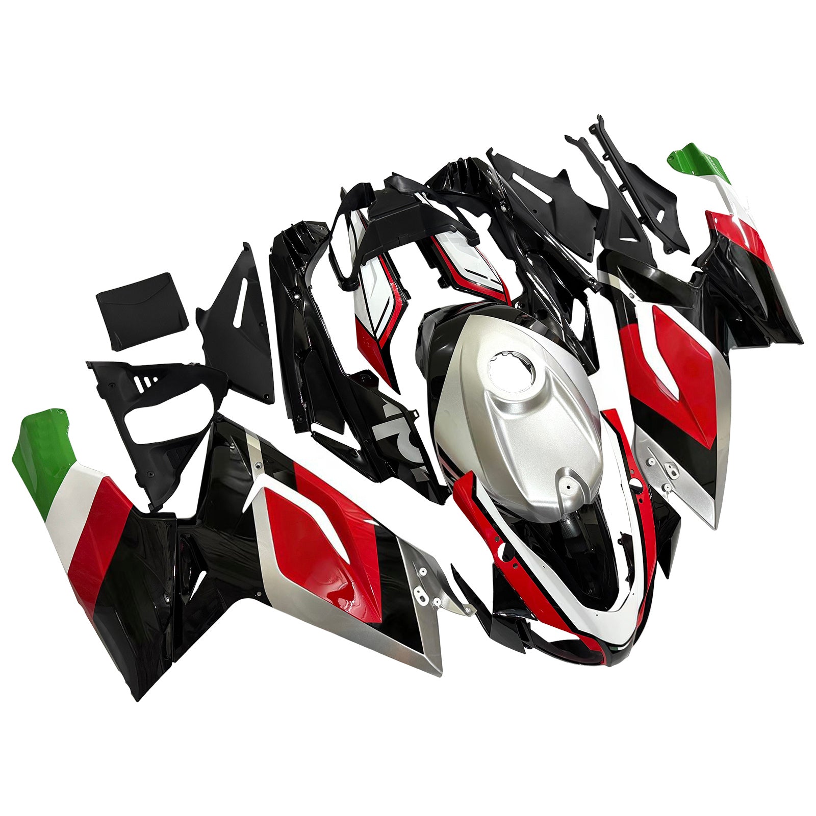 AMOTOPT 2006-2011 Aprilia RS125 Black Silver Red Fairing Kit