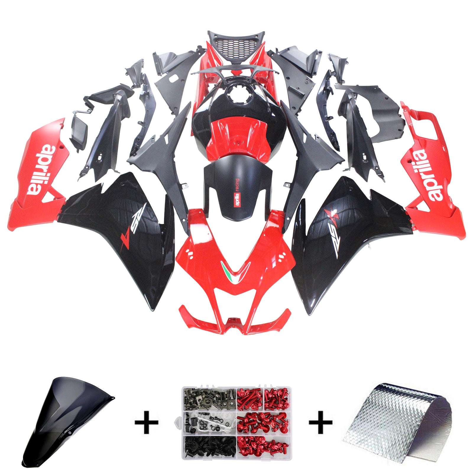 Amotopart 2012-2016 Aprilia RS4 RS125 RS50 Kit de carénage rouge et noir