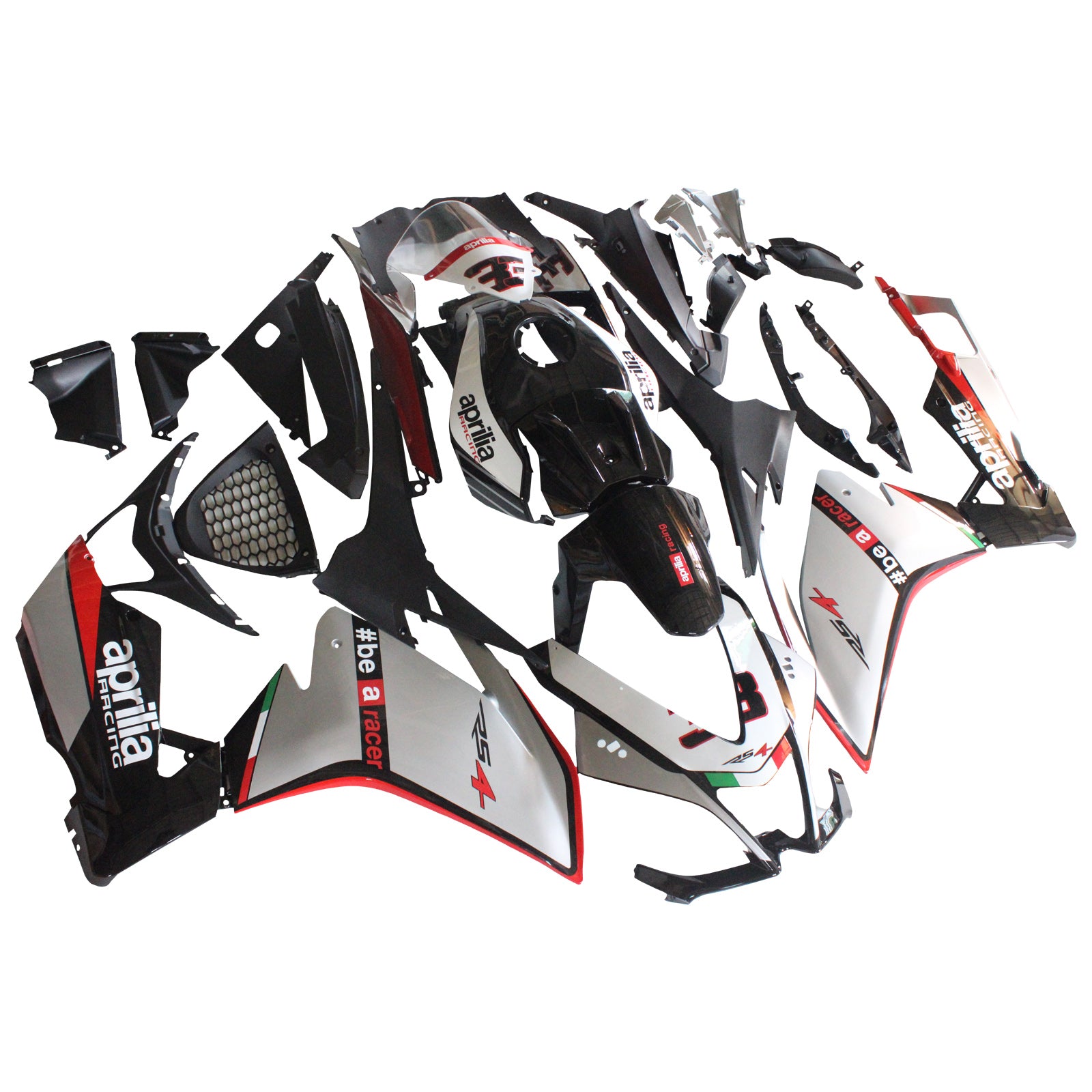 Amotopart 2012-2016 Aprilia RS4 RS125 RS50 Sliver&Black Fairing Kit