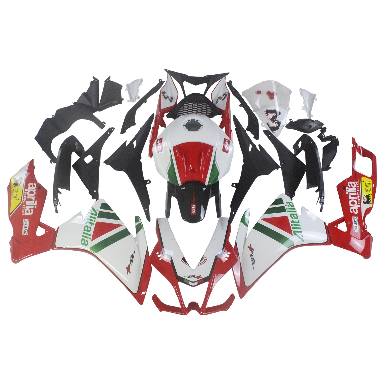 Amotopart 2012-2016 Aprilia RS4 RS125 RS50 Kit de carénage rouge et blanc