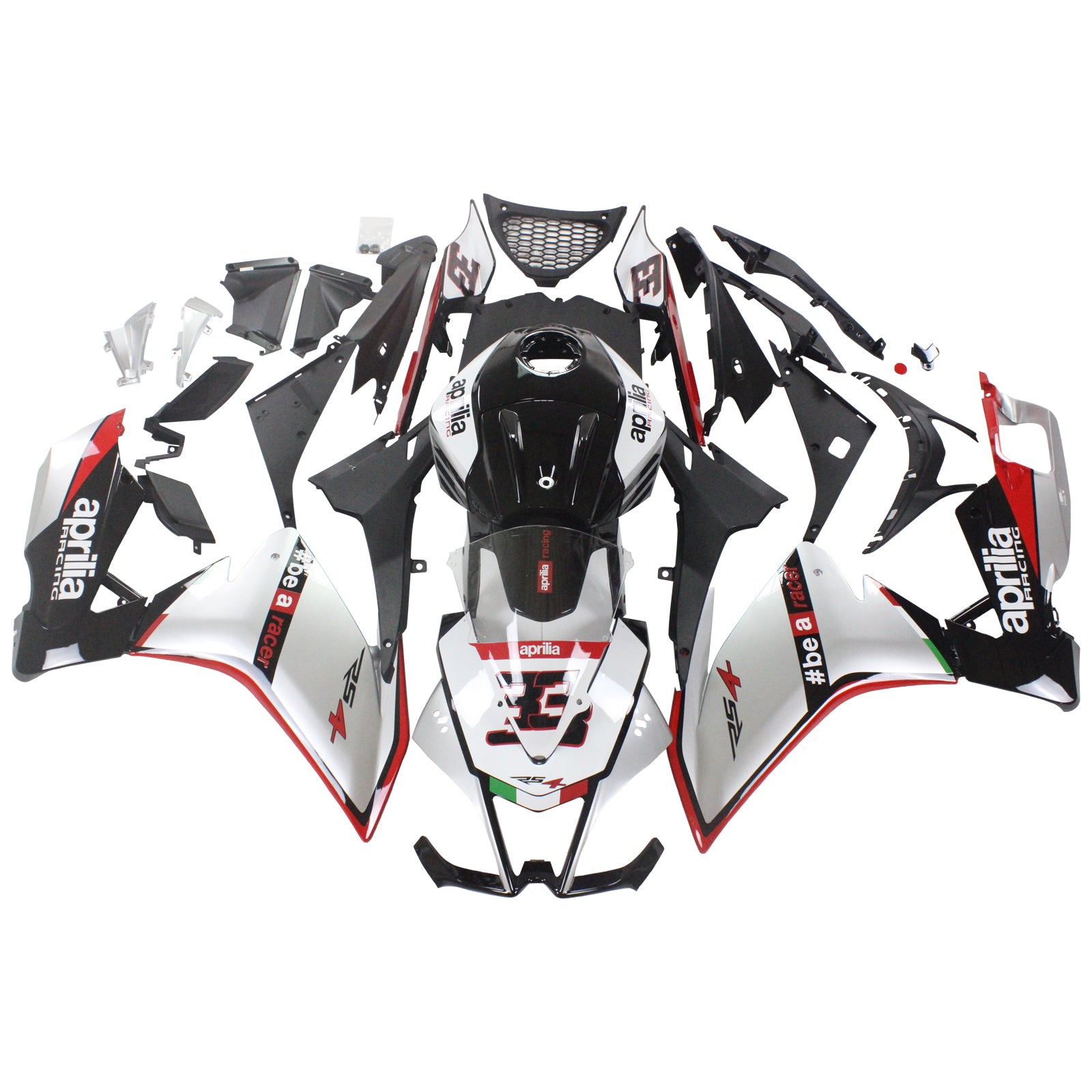 Amotopart 2012-2016 Aprilia RS4 RS125 RS50 Black&Sliver Fairing Kit