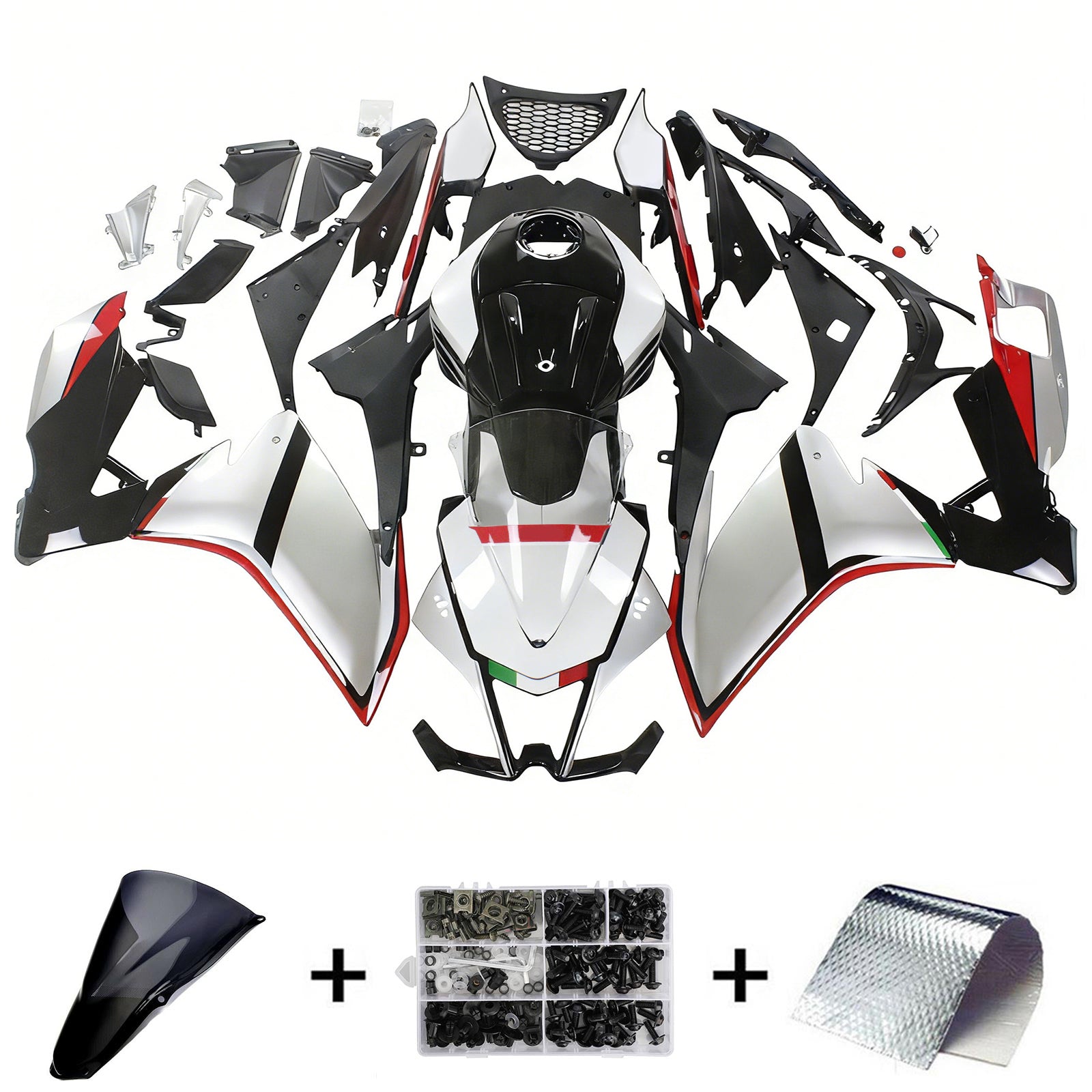 Amotopart 2012-2016 Aprilia RS4 RS125 RS50 Black&Sliver Fairing Kit