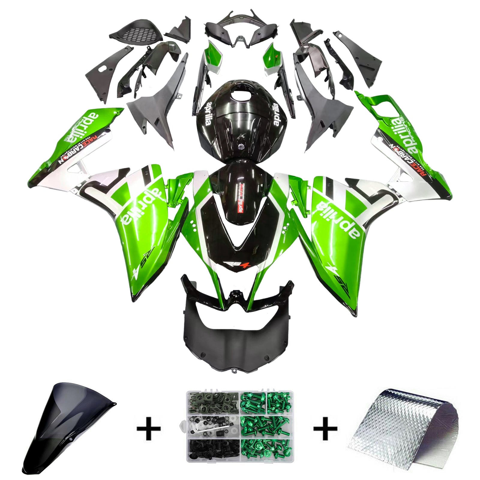 Amotopart 2012-2016 Aprilia RS4 RS125 RS50 Kit carena verde e nero