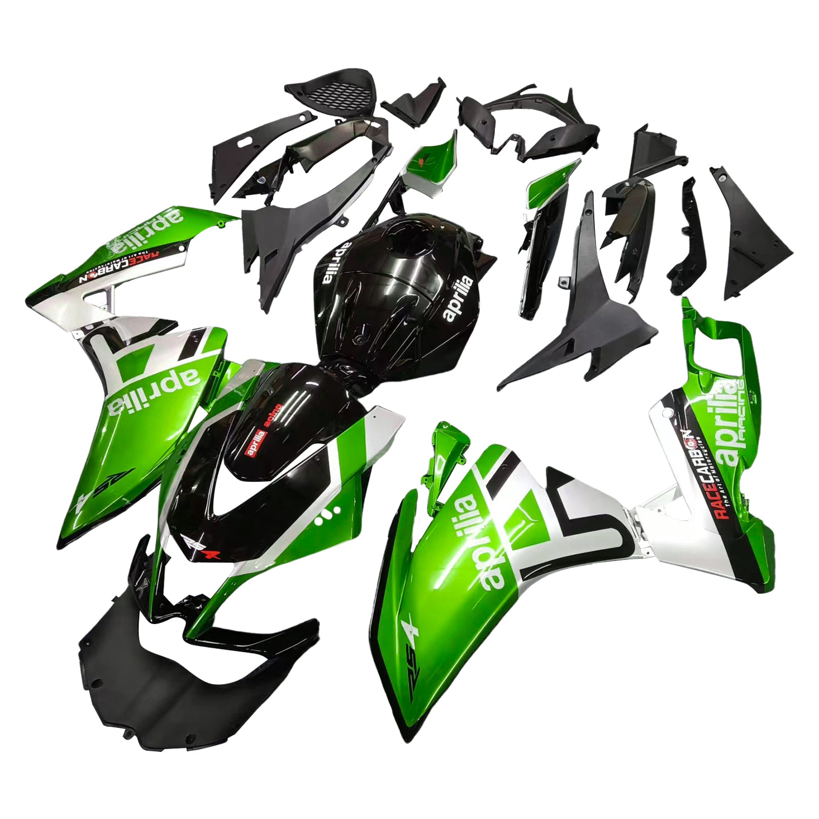 Amotopart 2012-2016 Aprilia RS4 RS125 RS50 Kit de carénage vert et noir