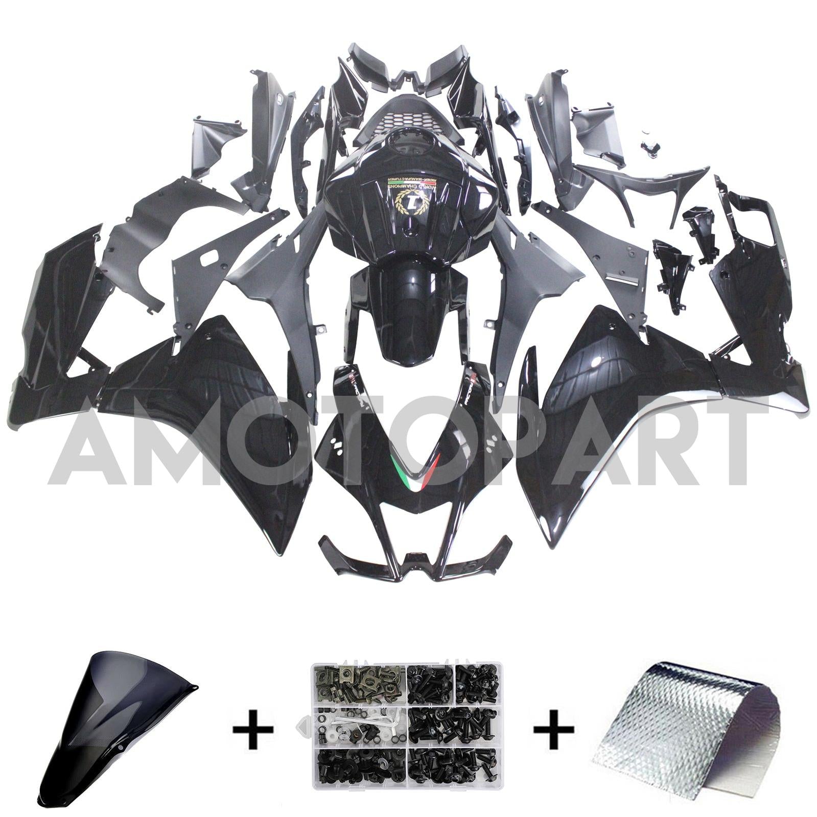 AMOTOPART 2012-2016 APRILIA RS4 RS125 RS50 GLOSSY Black Fairing Kit