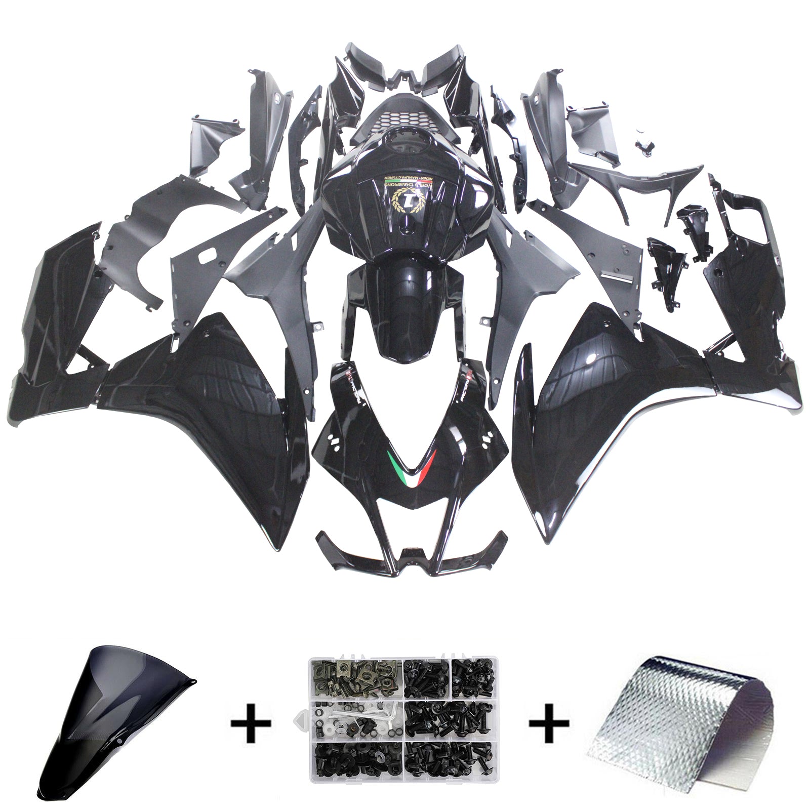 Amotopart 2012-2016 Aprilia RS4 RS125 RS50 Glossy Black Fairing Kit