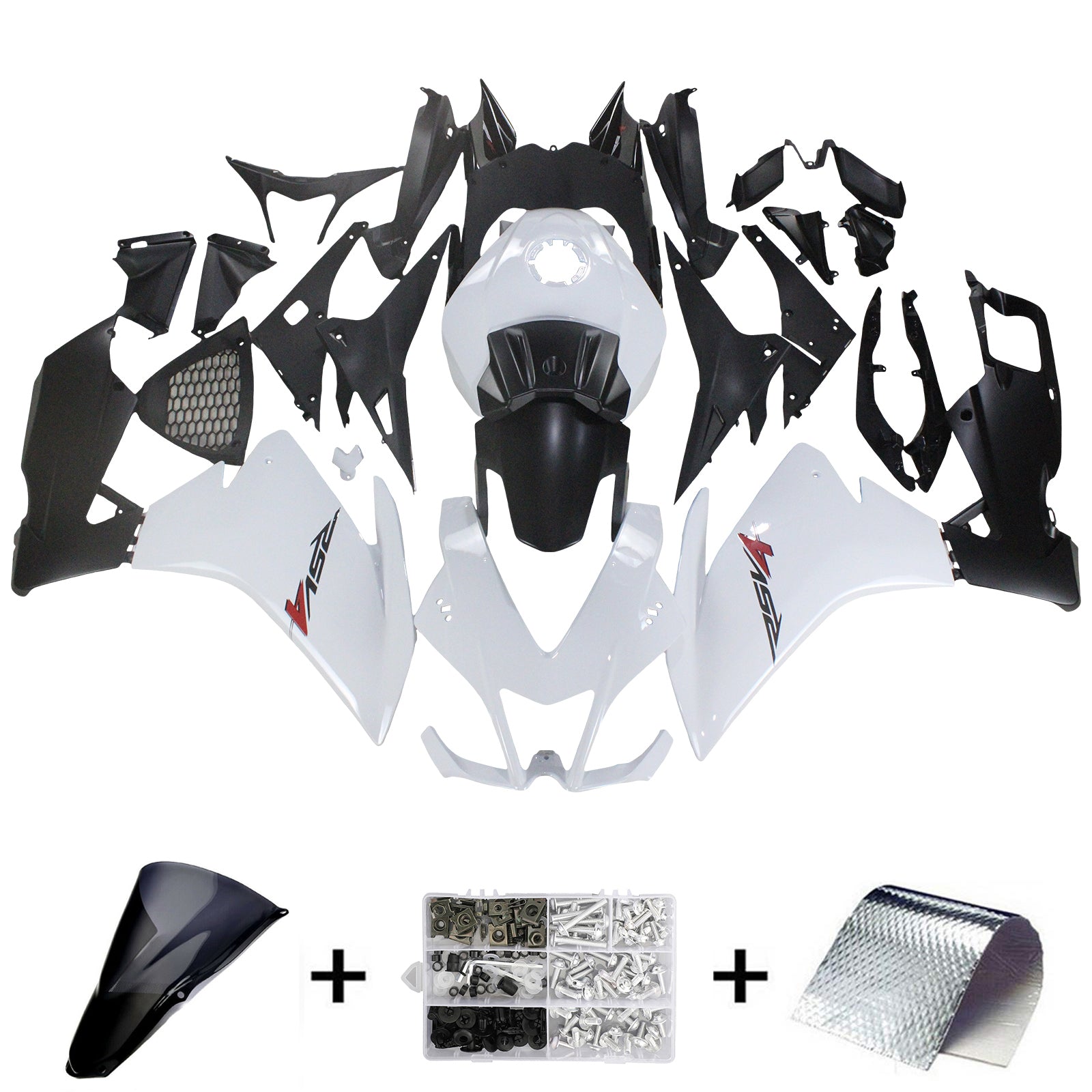 Amotopart 2012-2016 RS4 125 50 Aprilia Kit carena bianco e nero