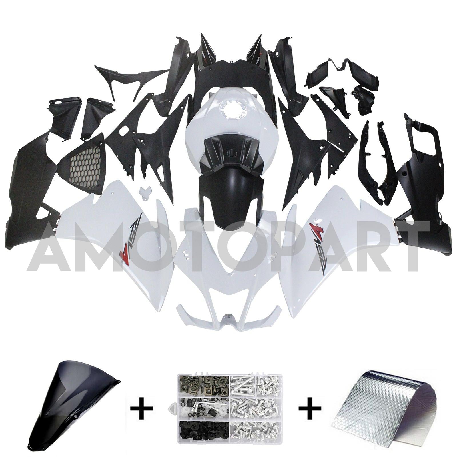 AMOTOPART 2012-2016 RS4 125 50 APRILIA Black & White Fairing Kit