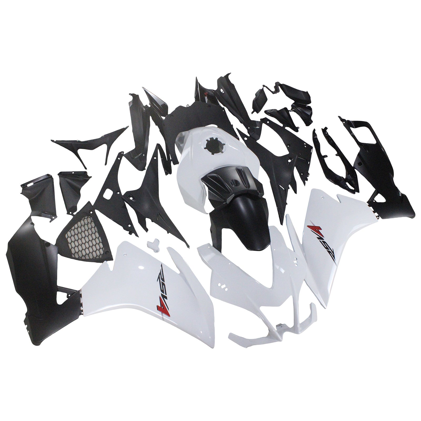Amotopart 2012-2016 RS4 125 50 Aprilia Schwarz&Wweißes Verkleidungsset