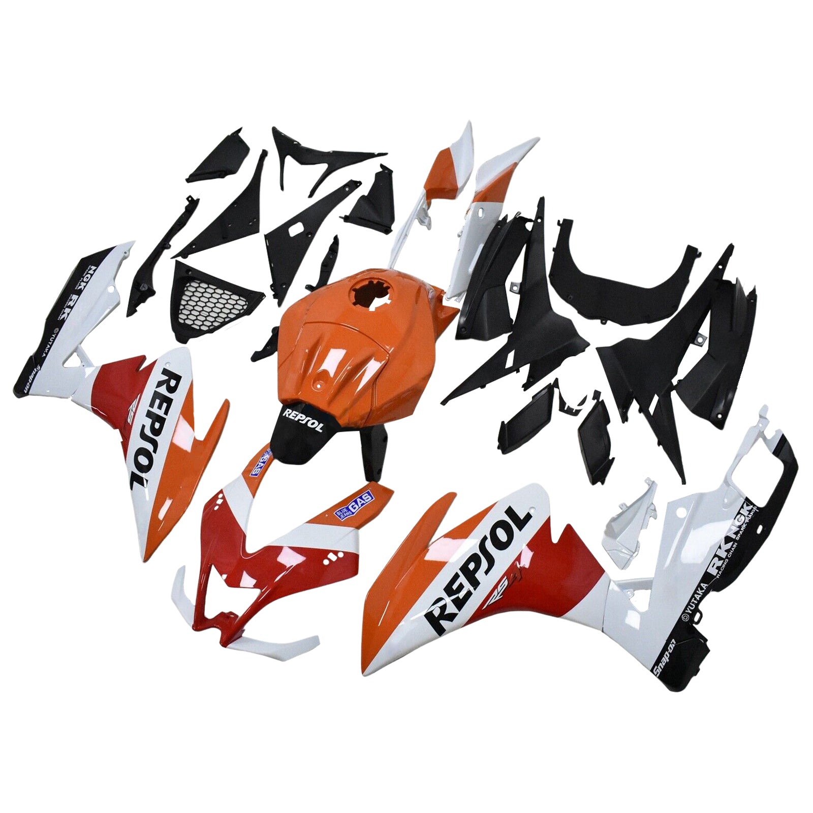Amotopart 2012-2016 RS4 125 50 Aprilia Red & Orange Repjol Fairing Kit