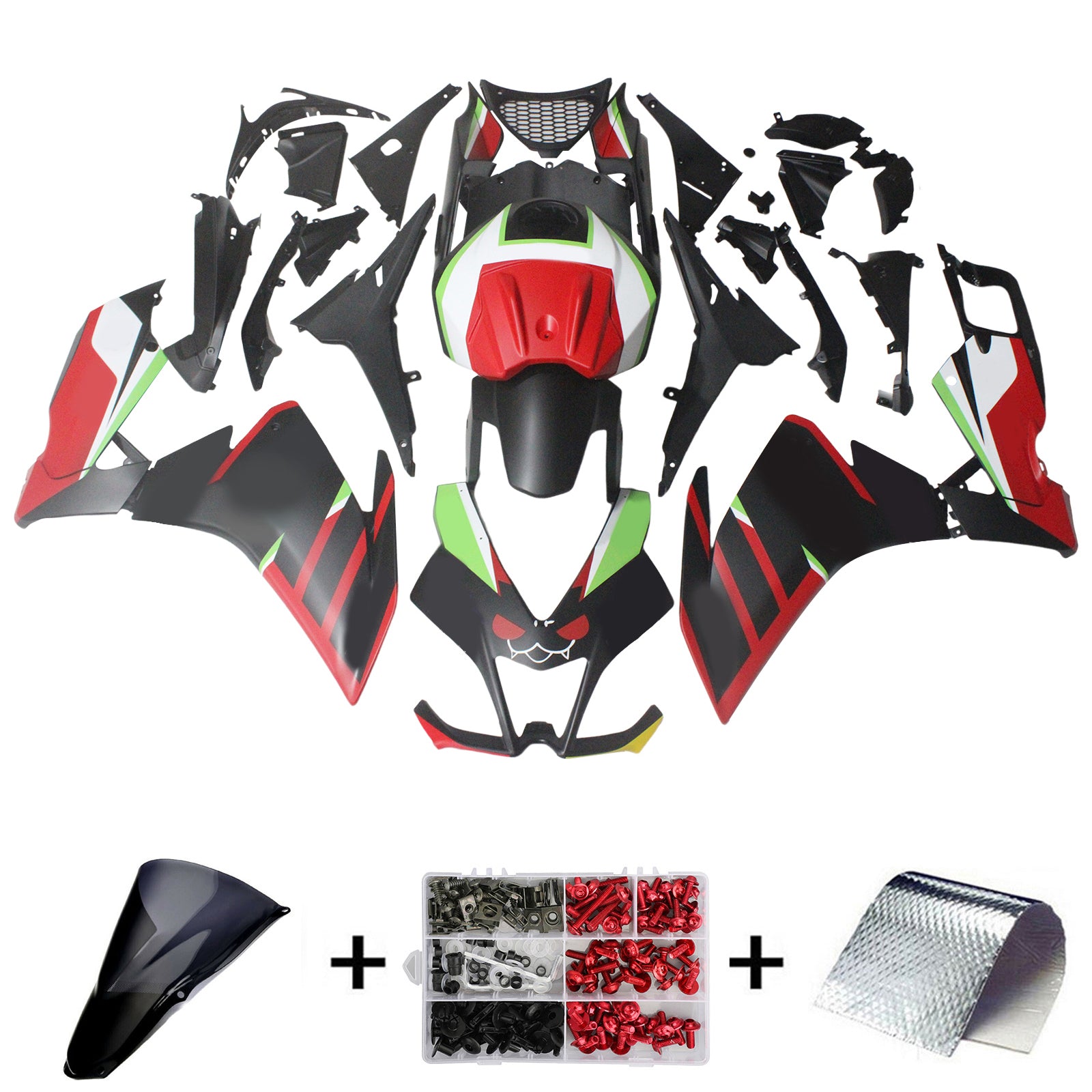 AMOTOPART 2012-2016 RS4 125 50 April Red & Green Style2 Fairing Kit