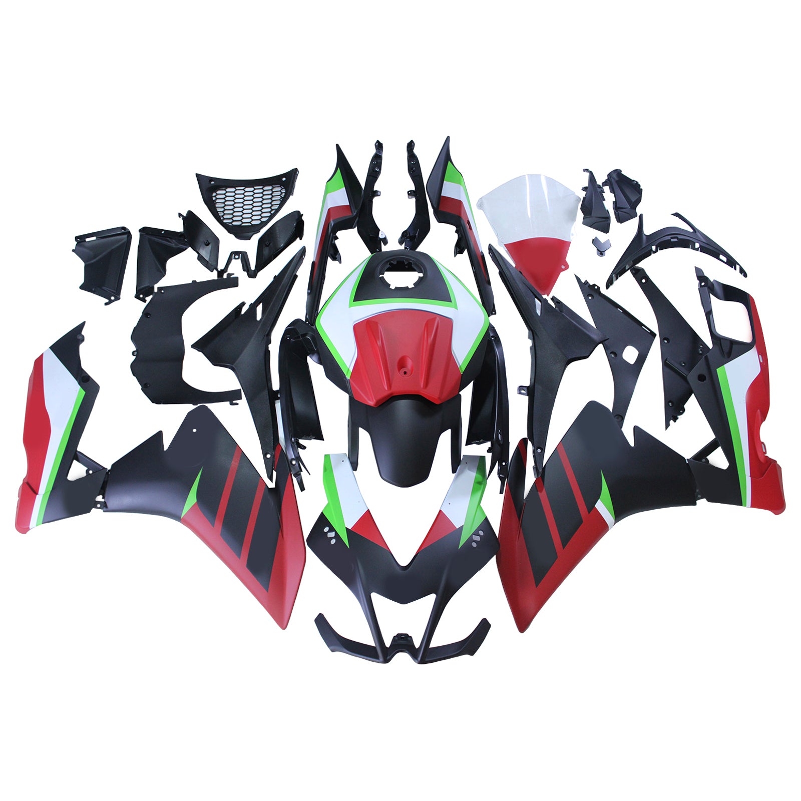 Amotopart 2012-2016 RS4 125 50 Aprilia Rouge&Kit de carénage vert Style3