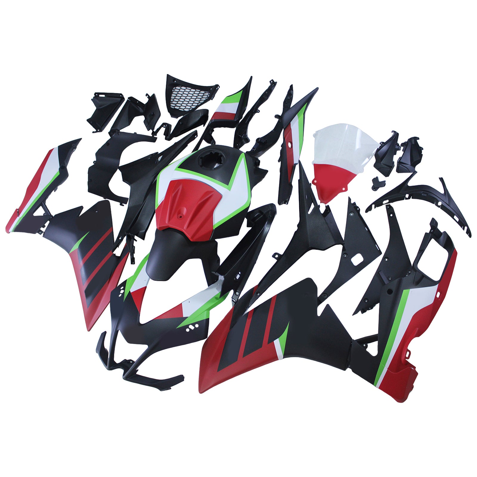 Amotopart 2012-2016 RS4 125 50 Aprilia Red&Green Style3 Fairing Kit