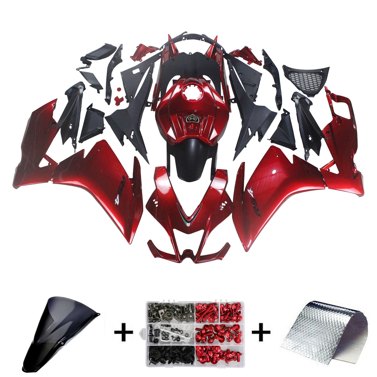 Amotopart 2012-2016 RS4 125 50 Aprilia Gloss Red Fairing Kit