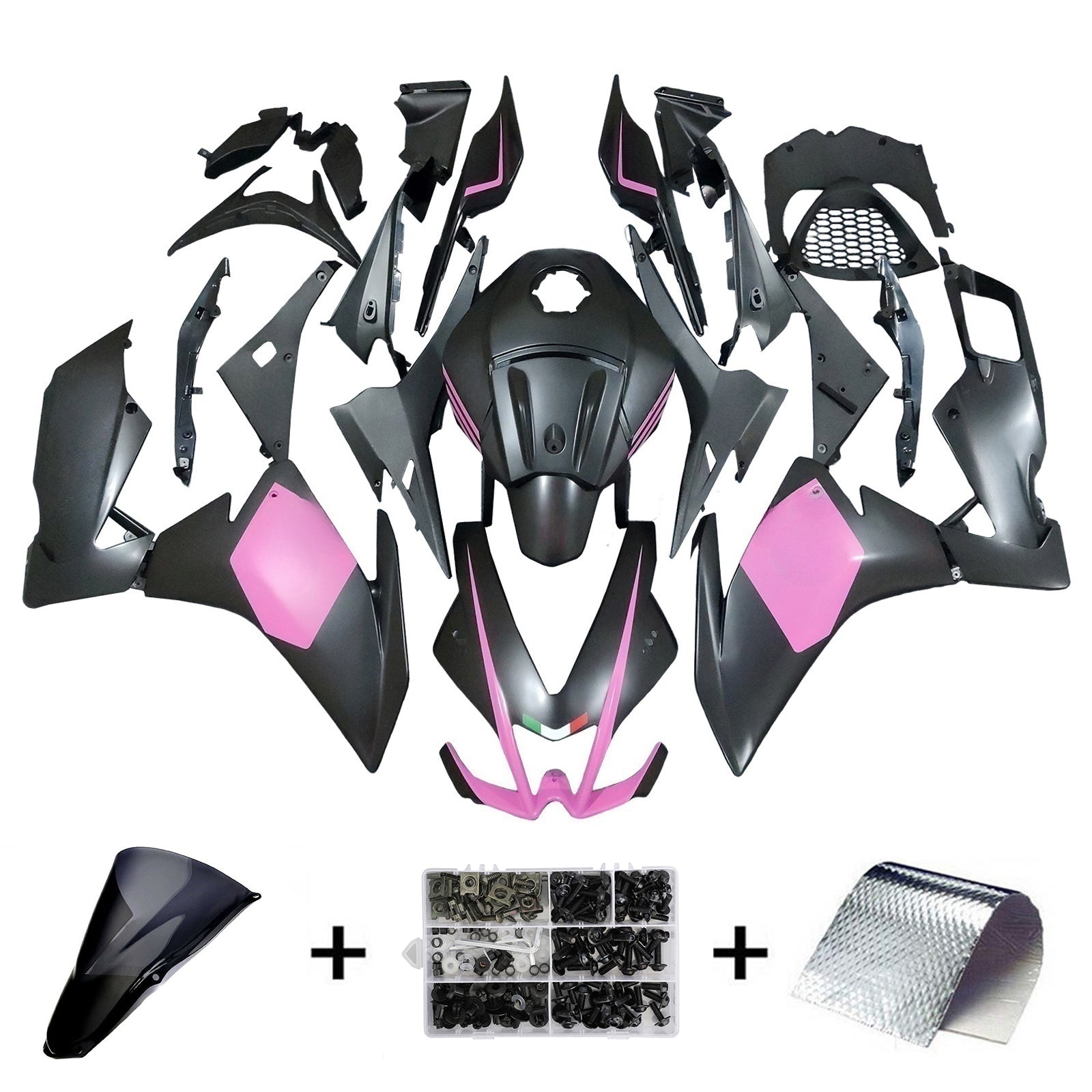 AMOTOPART 2012-2016 APRILIA RS4 / 125/50 SVART PINKA FAIRING KIT