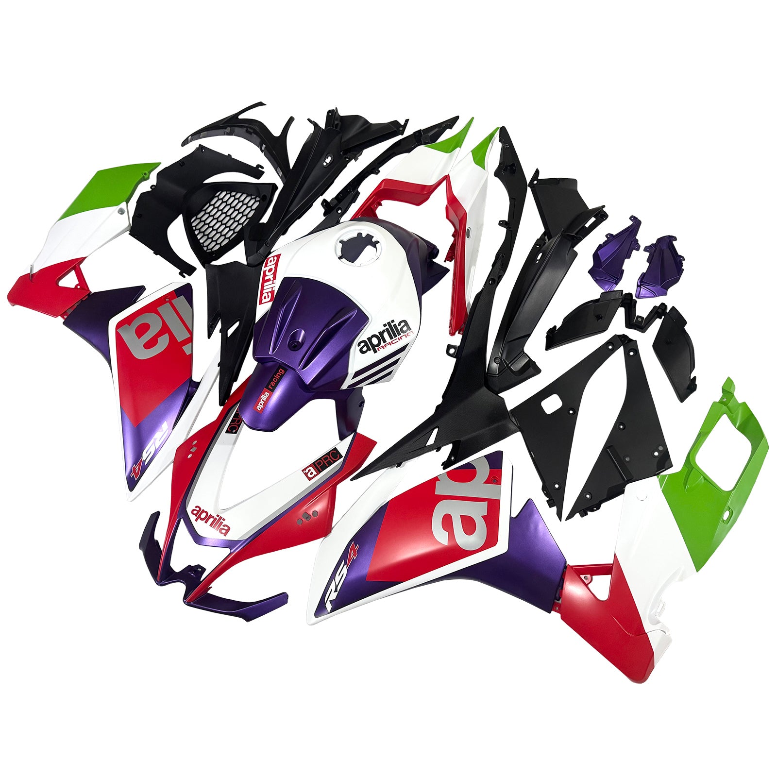 AMOTOPART 2012-2016 APRILIA RS4 / 125/50 PURPLE VIT RÖD FAIRING KIT
