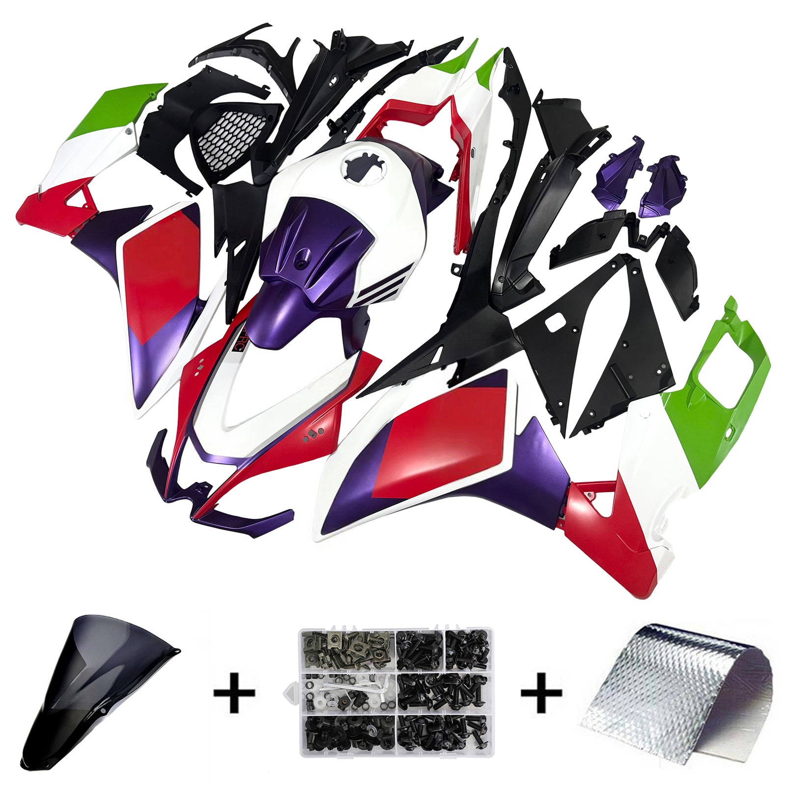 Amotopart 2012-2016 Aprilia RS4/125/50 Kit de carénage rouge blanc violet