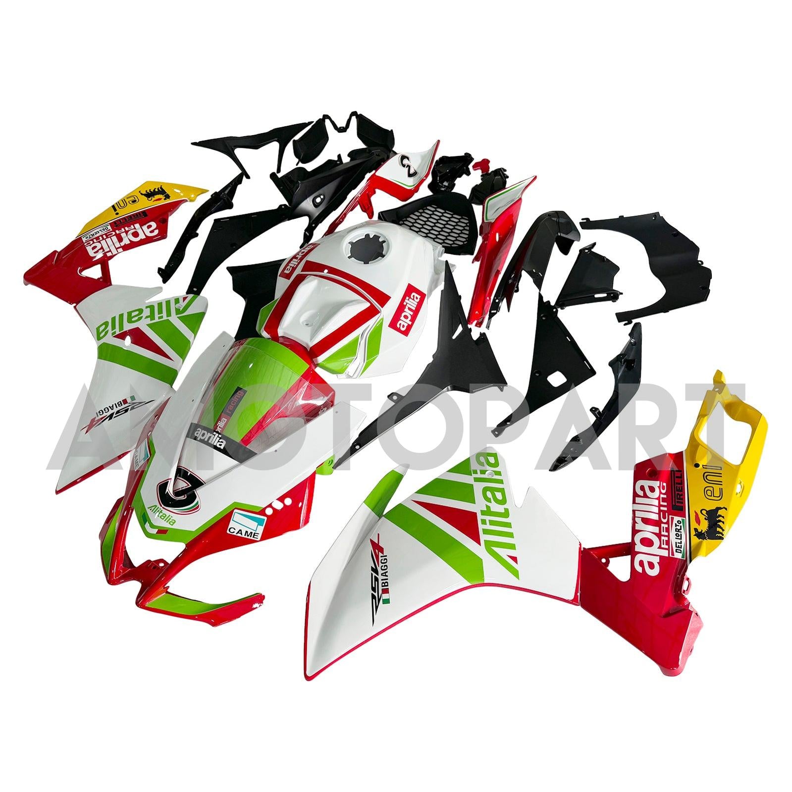 Amotopart 2012-2016 アプリリア RS4 / 125 / 50 グリーン レッド ホワイト フェアリングキット