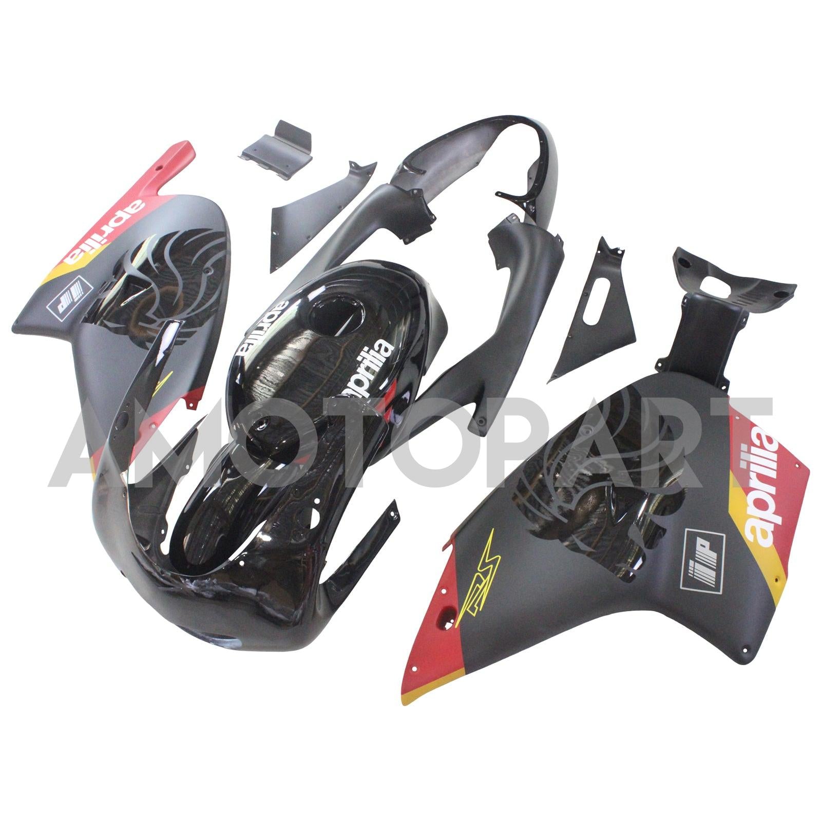 Amotopart Aprilia RS125 2000-2005 Mat&Kit de carénage noir brillant