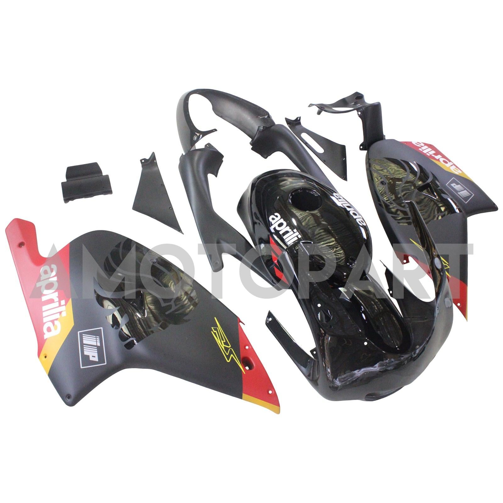 Amotopart Aprilia RS125 2000-2005 Mat&Kit de carénage noir brillant