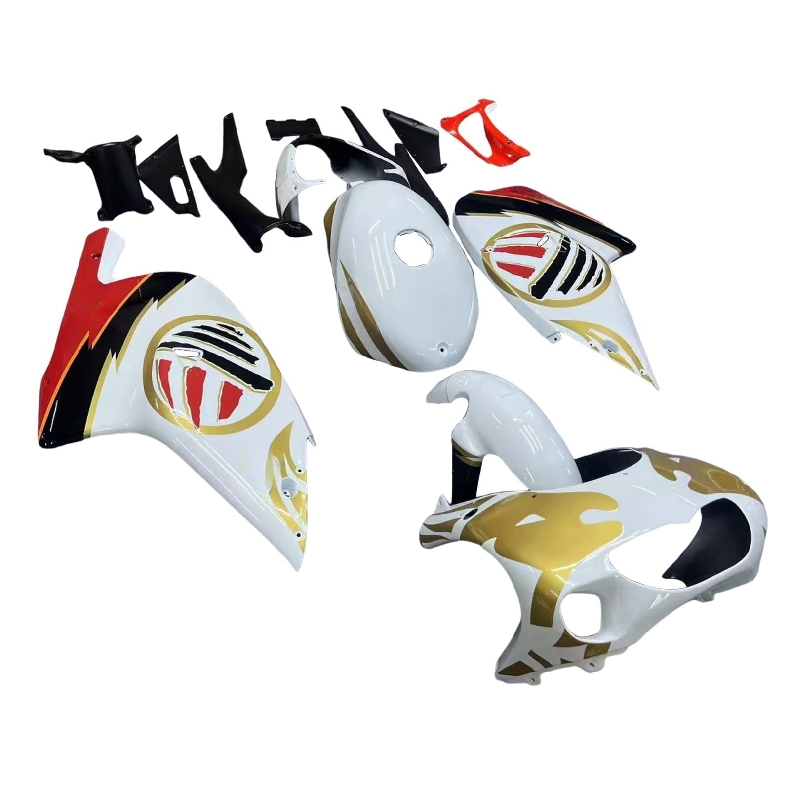 Amotopart 2000-2005 Aprilia RS125 White & Gold Fairing Zestaw