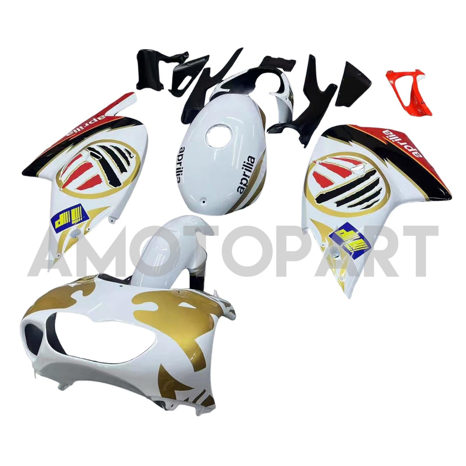Amotopart 2000-2005 Aprilia RS125 Weiß&Goldverkleidungssatz