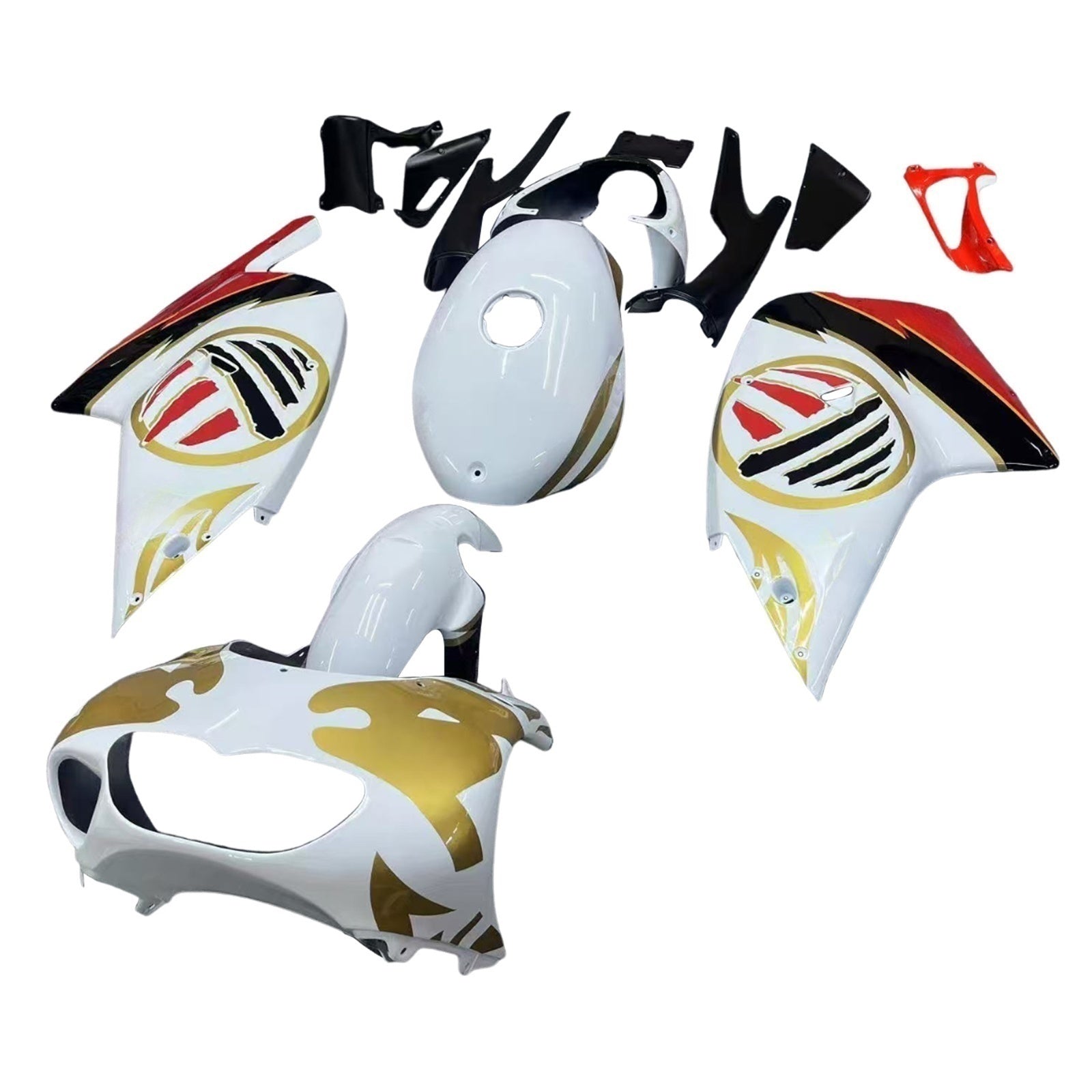 Amotopart 2000-2005 Aprilia RS125 White & Gold Fairing Zestaw