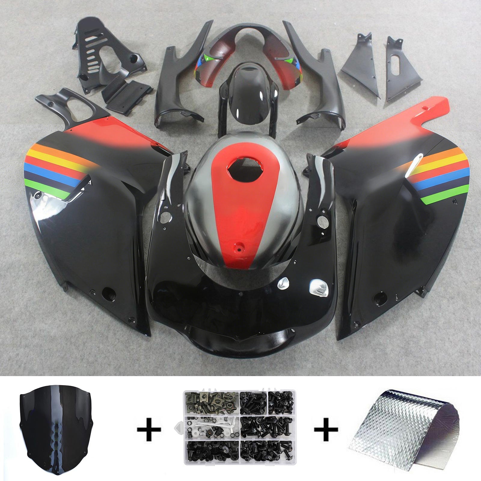Amotopart 2000-2005 Aprilia RS125 Black & Red Fairing Kit